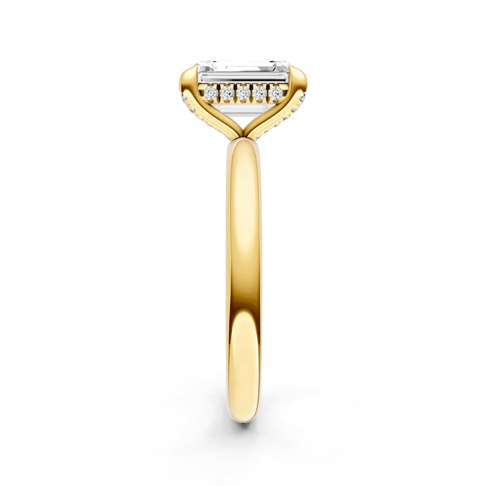 Birmingham Jewelry - Hidden Halo Diamond Crown Engagement Ring (Emerald) - Birmingham Jewelry
