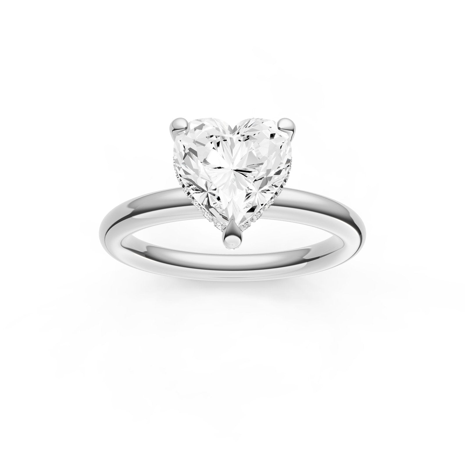 Birmingham Jewelry - Hidden Halo Diamond Crown Engagement Ring (Heart Shape) - Birmingham Jewelry