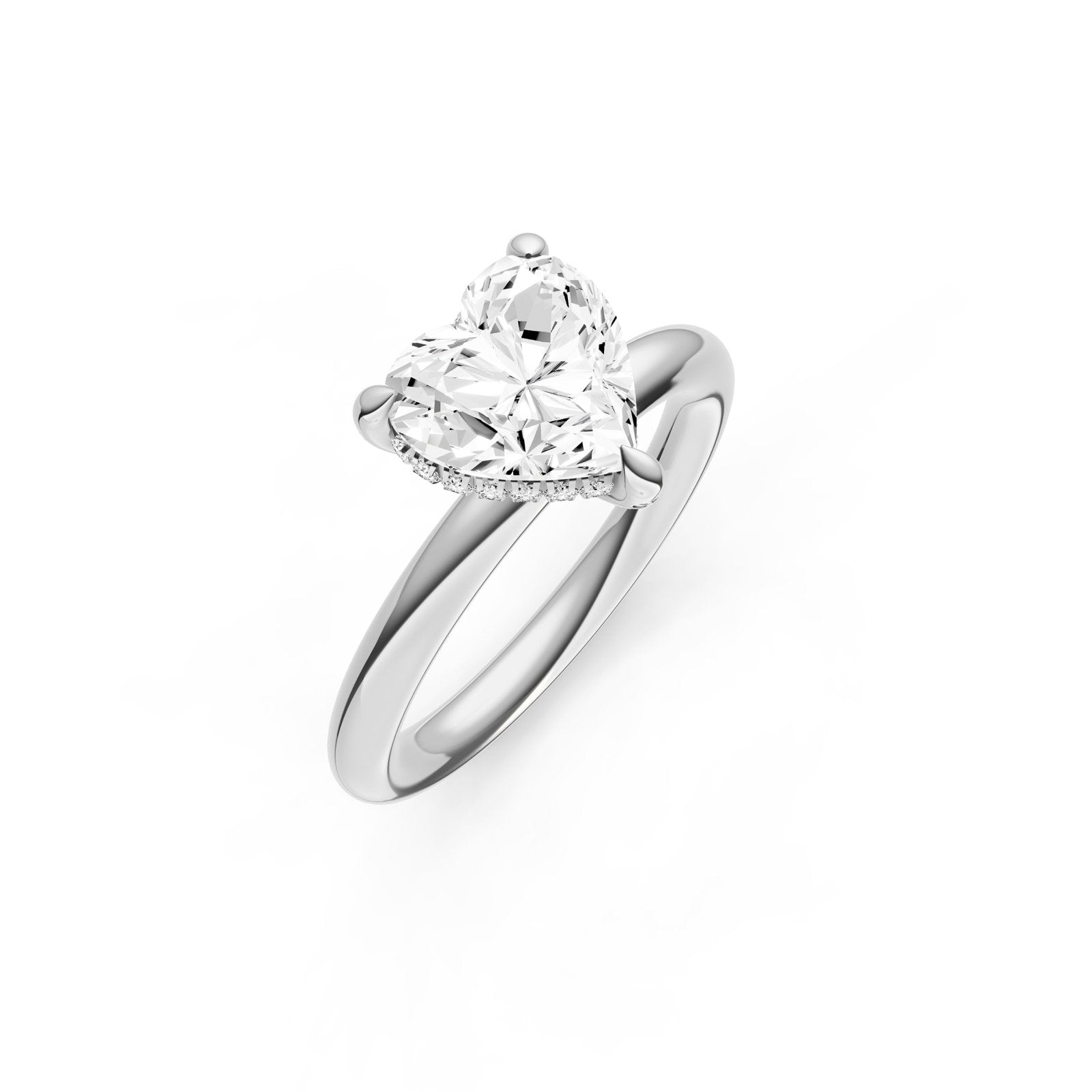 Birmingham Jewelry - Hidden Halo Diamond Crown Engagement Ring (Heart Shape) - Birmingham Jewelry