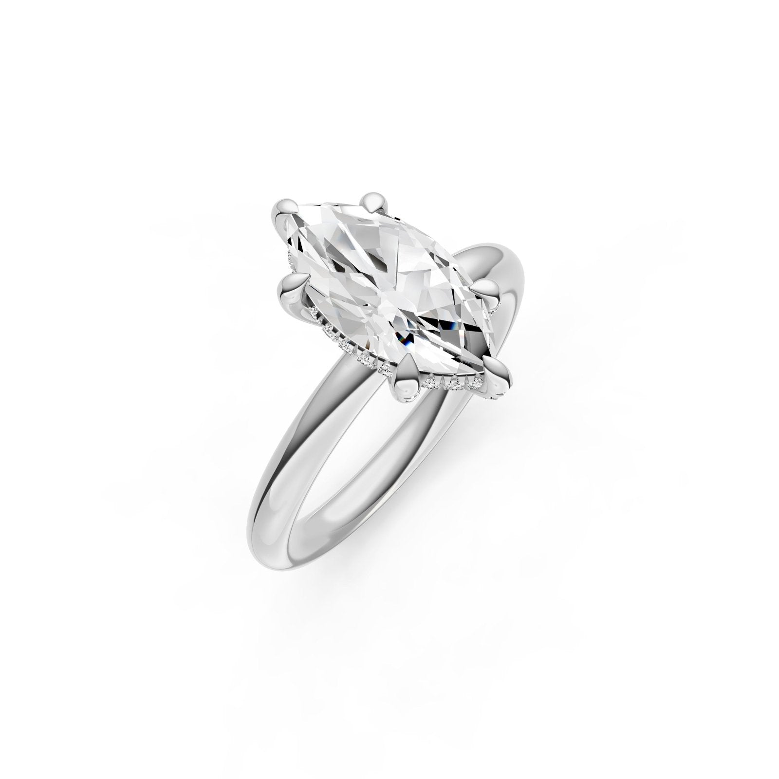 Birmingham Jewelry - Hidden Halo Diamond Crown Engagement Ring (Marquise) - Birmingham Jewelry