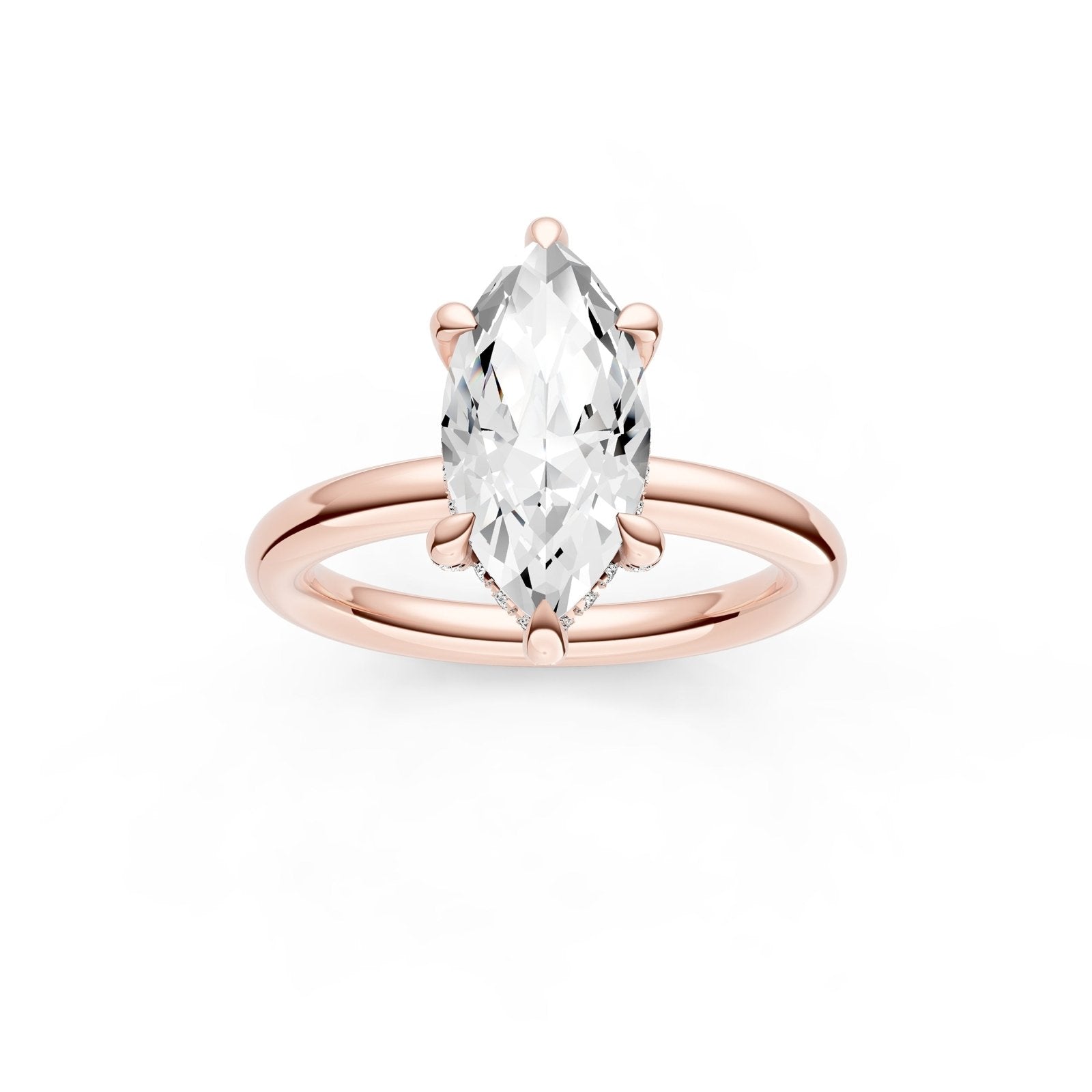 Birmingham Jewelry - Hidden Halo Diamond Crown Engagement Ring (Marquise) - Birmingham Jewelry