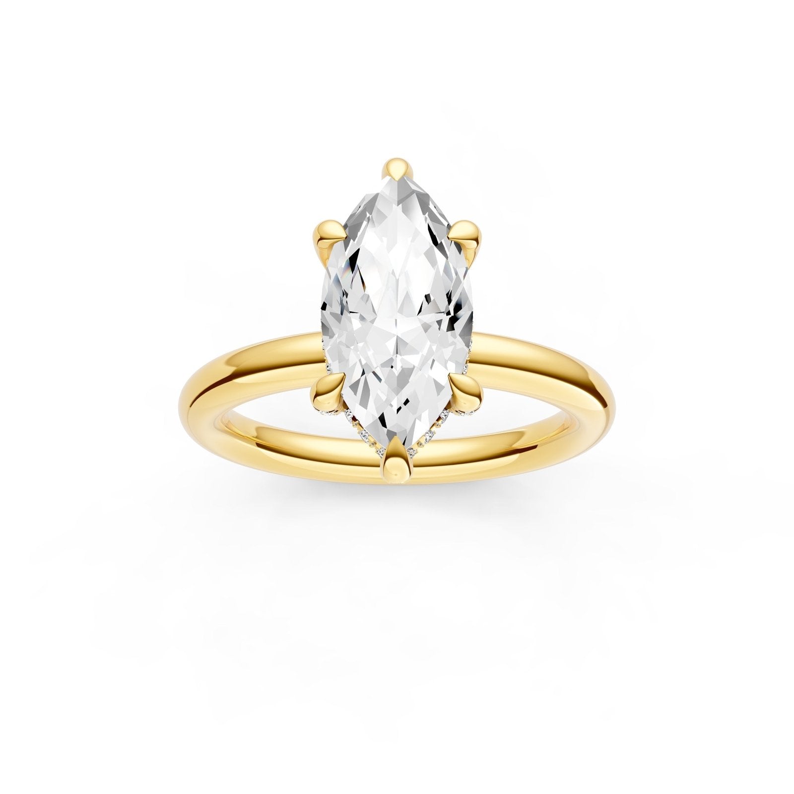 Birmingham Jewelry - Hidden Halo Diamond Crown Engagement Ring (Marquise) - Birmingham Jewelry
