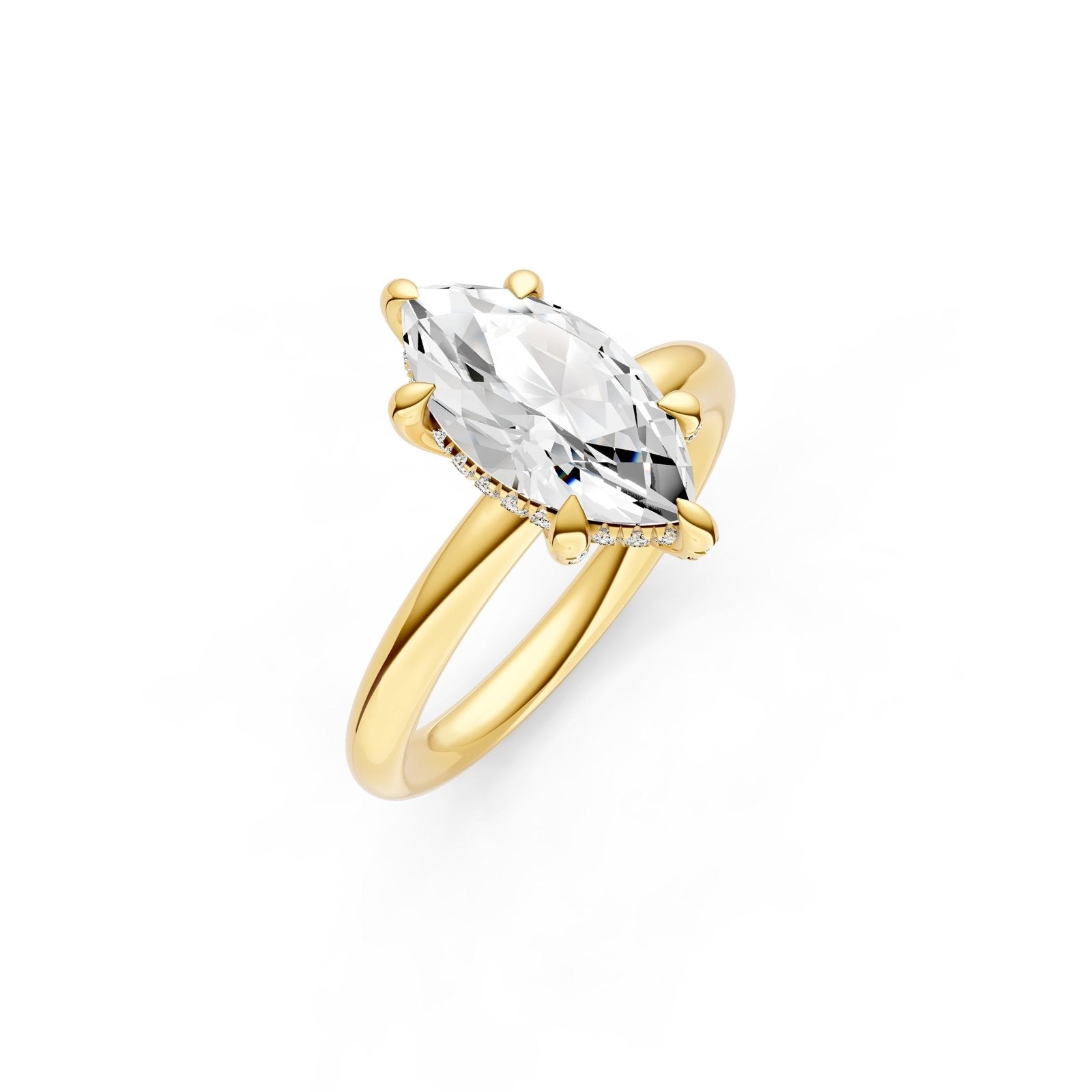 Birmingham Jewelry - Hidden Halo Diamond Crown Engagement Ring (Marquise) - Birmingham Jewelry