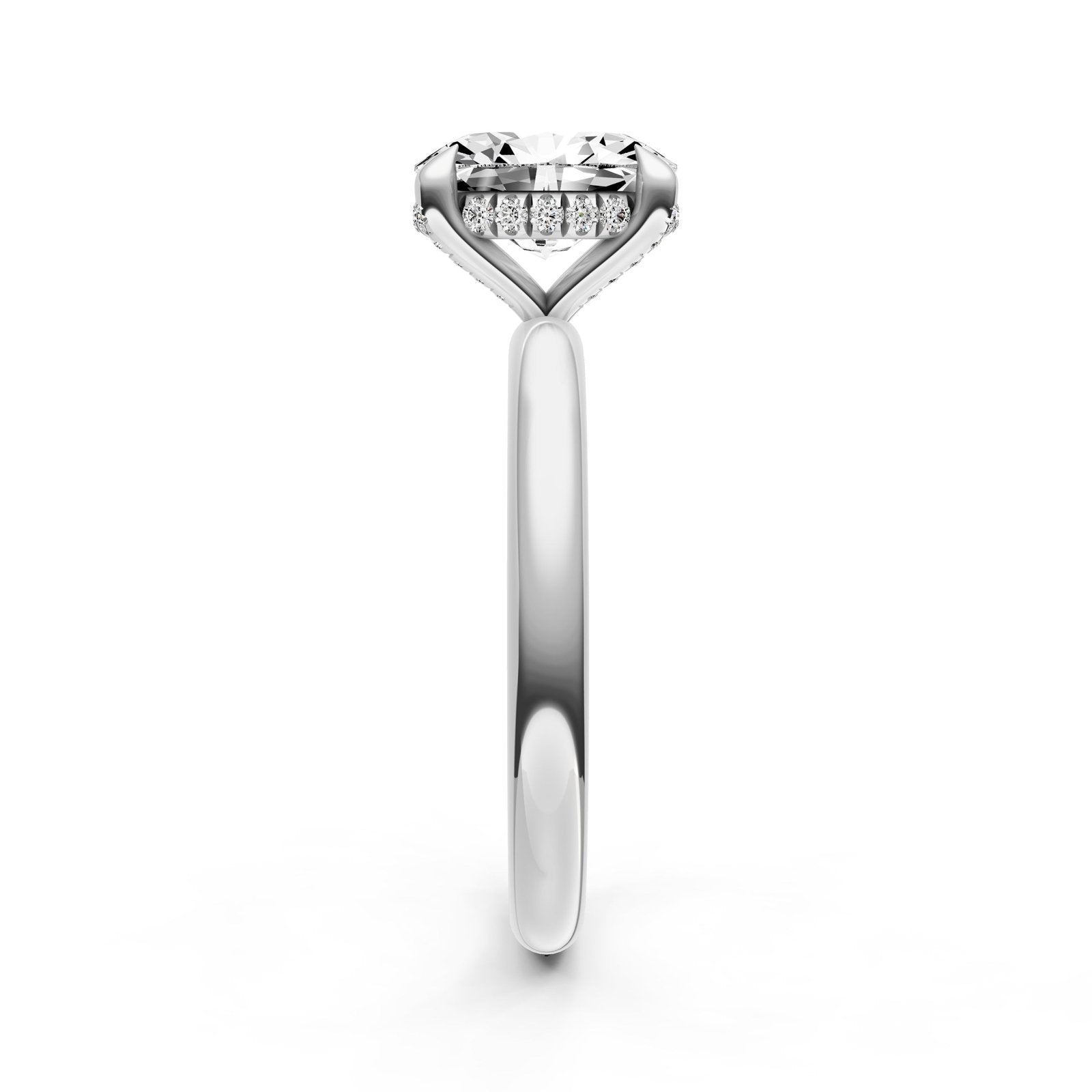 Birmingham Jewelry - Hidden Halo Diamond Crown Engagement Ring (Oval) - Birmingham Jewelry