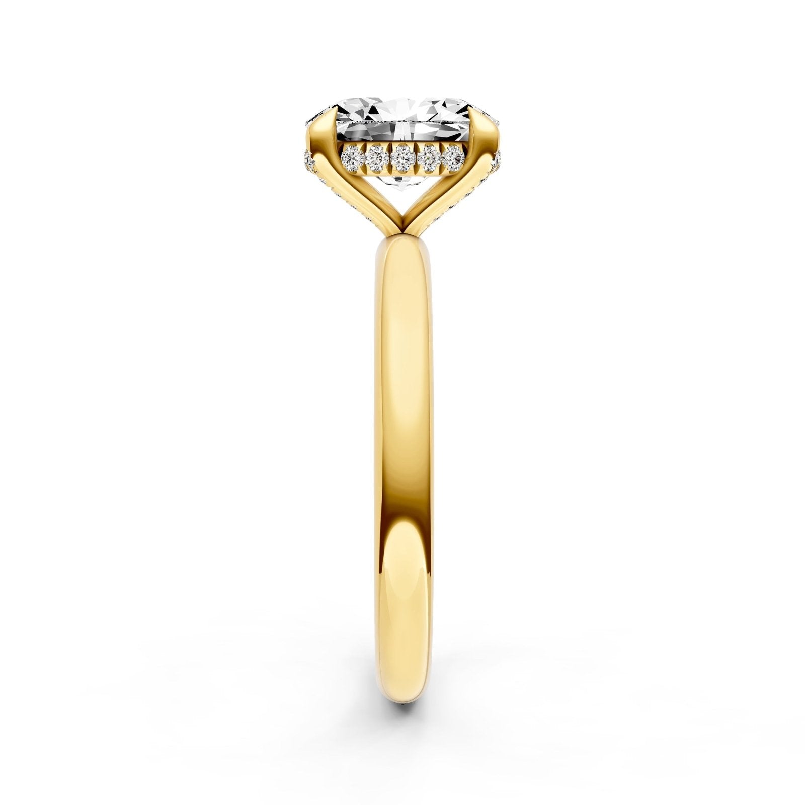 Birmingham Jewelry - Hidden Halo Diamond Crown Engagement Ring (Oval) - Birmingham Jewelry