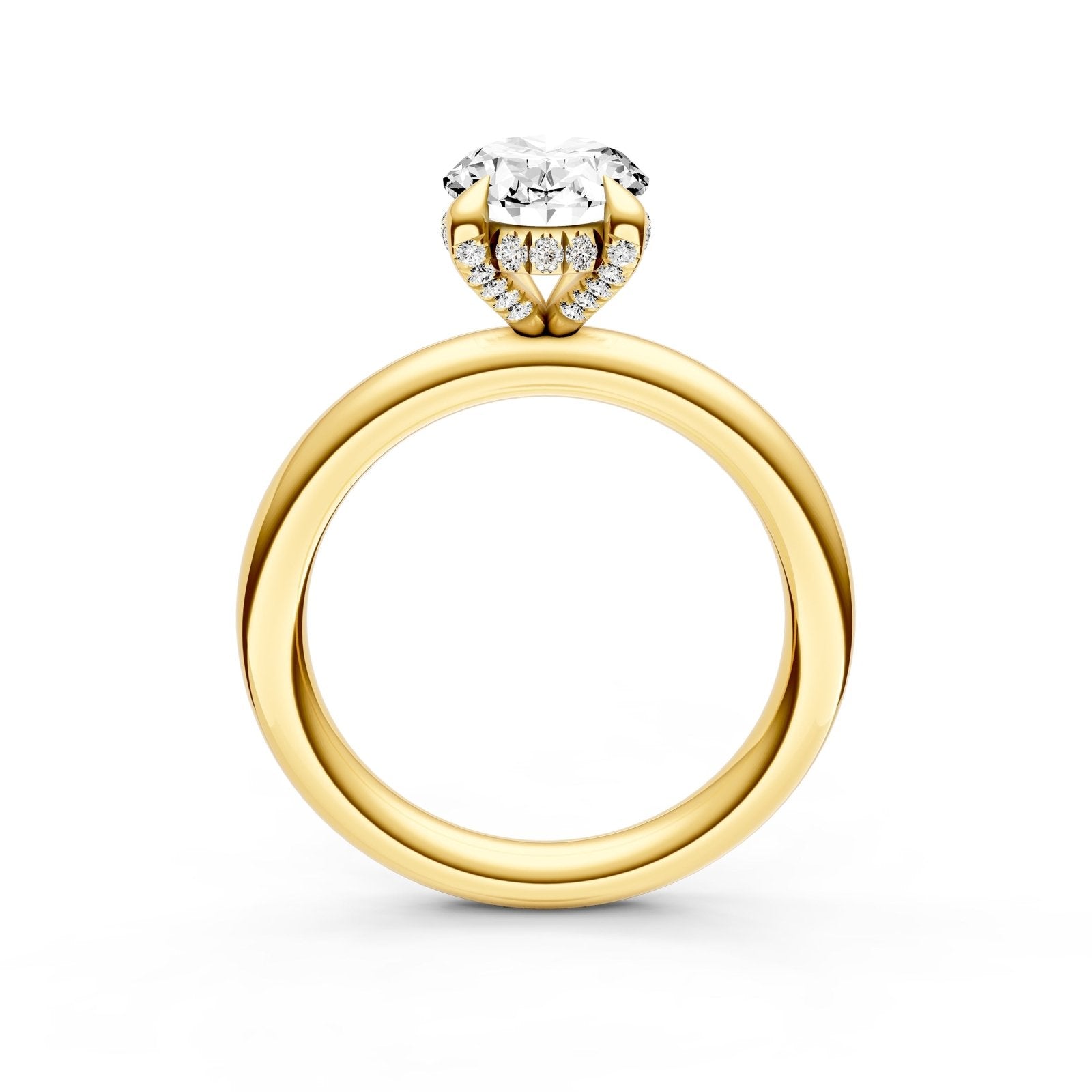 Birmingham Jewelry - Hidden Halo Diamond Crown Engagement Ring (Oval) - Birmingham Jewelry