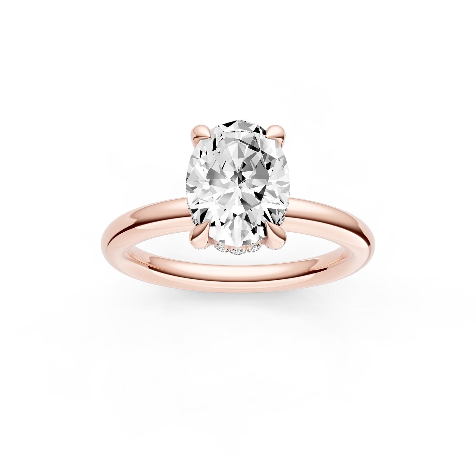 Birmingham Jewelry - Hidden Halo Diamond Crown Engagement Ring (Oval) - Birmingham Jewelry