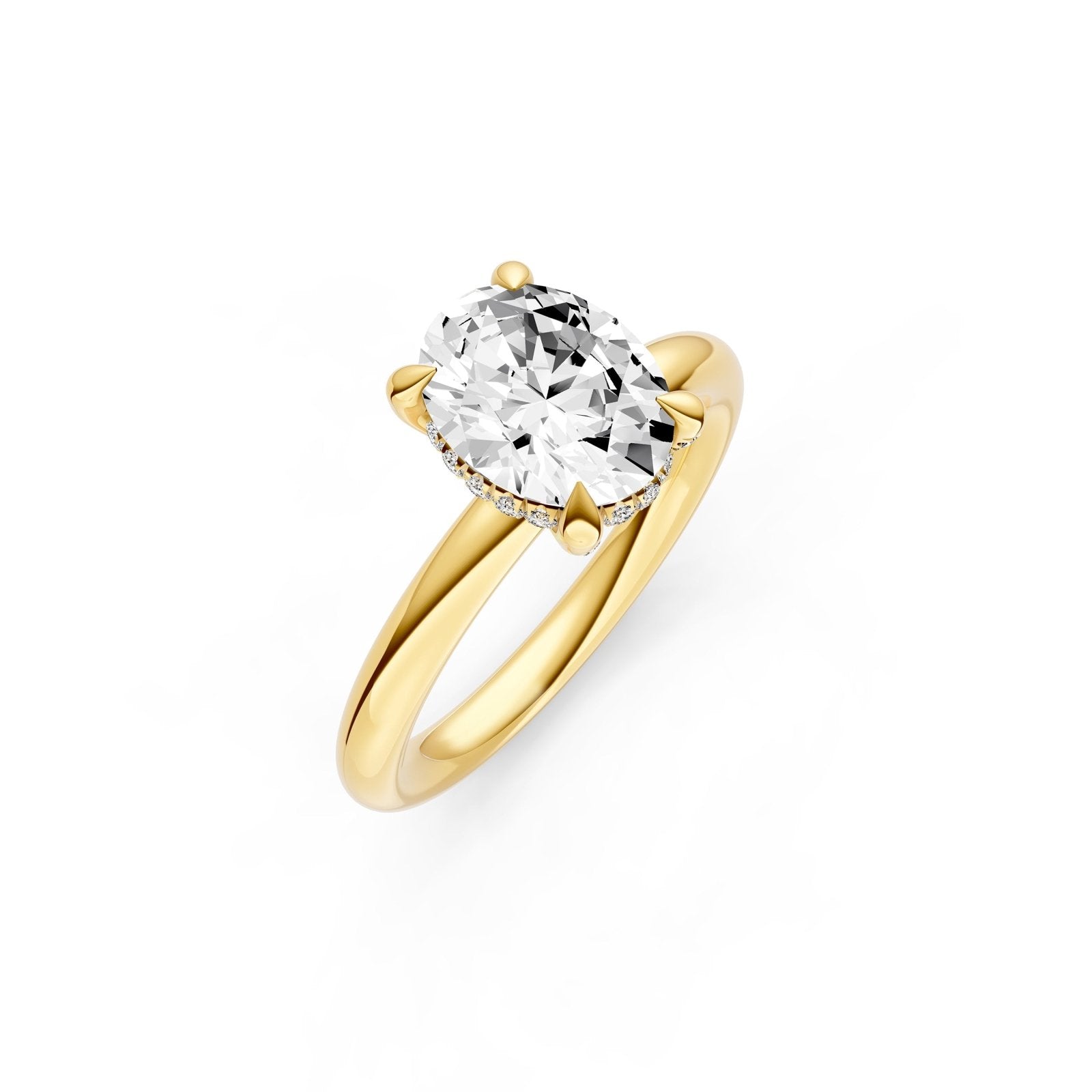 Birmingham Jewelry - Hidden Halo Diamond Crown Engagement Ring (Oval) - Birmingham Jewelry