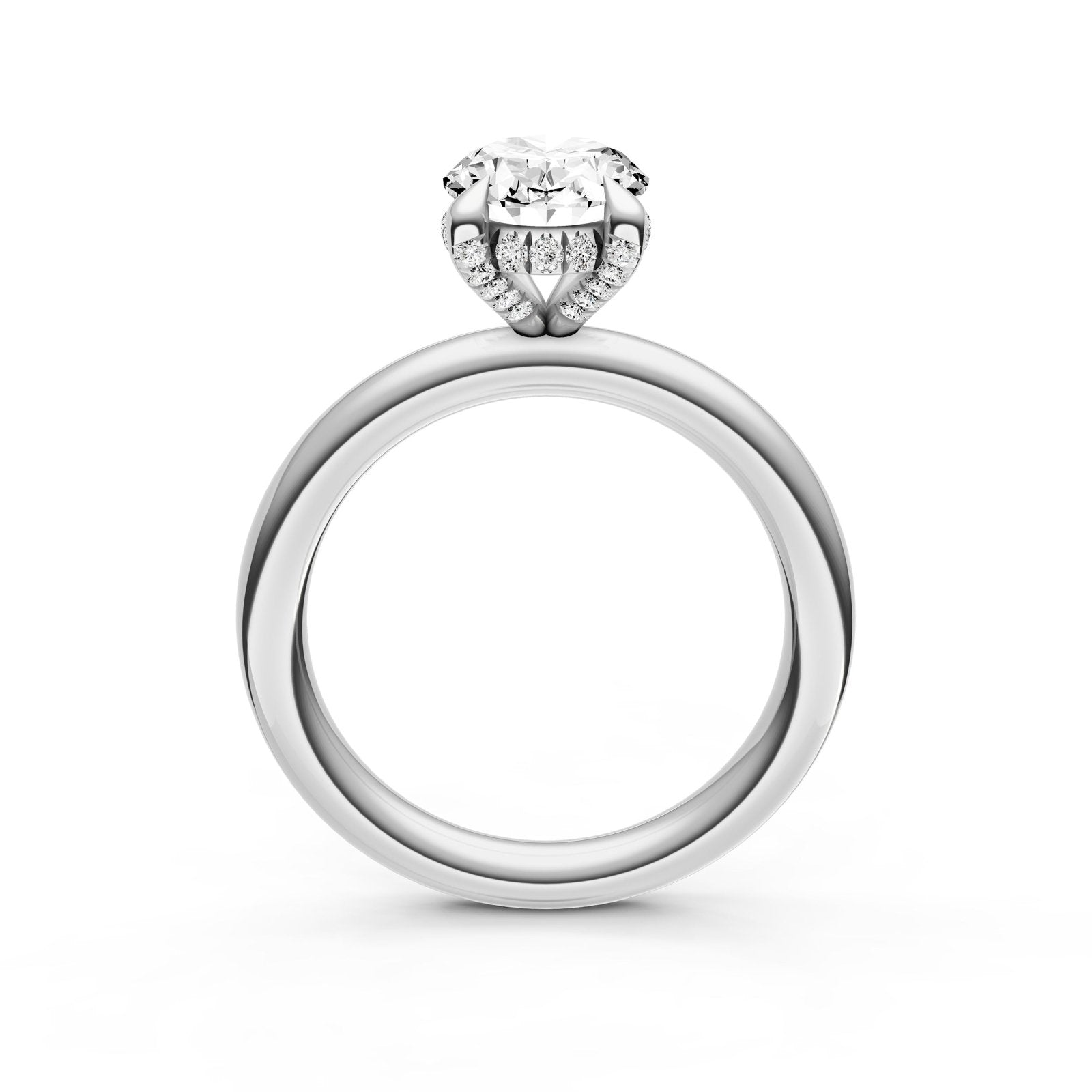 Birmingham Jewelry - Hidden Halo Diamond Crown Engagement Ring (Oval) - Birmingham Jewelry