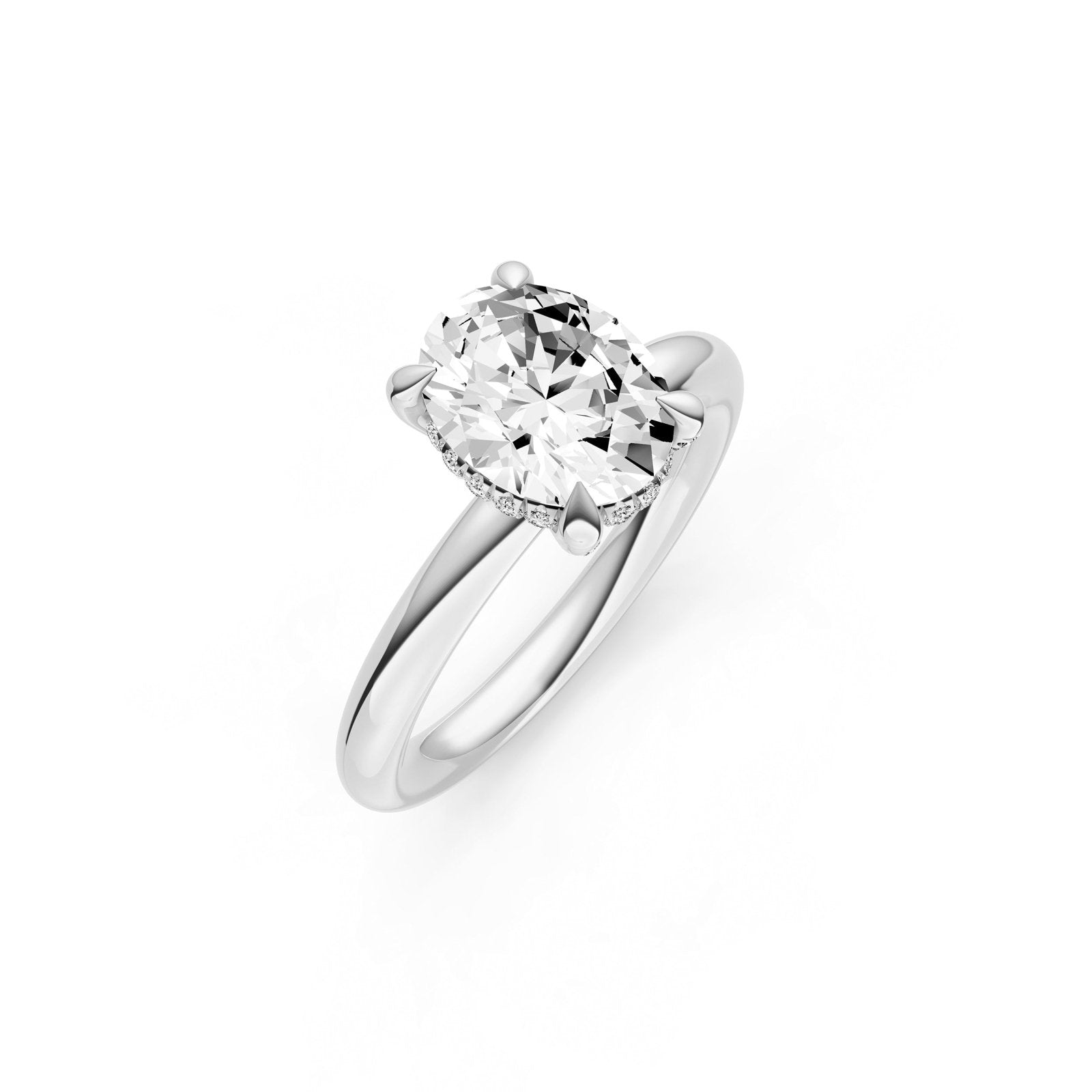 Birmingham Jewelry - Hidden Halo Diamond Crown Engagement Ring (Oval) - Birmingham Jewelry