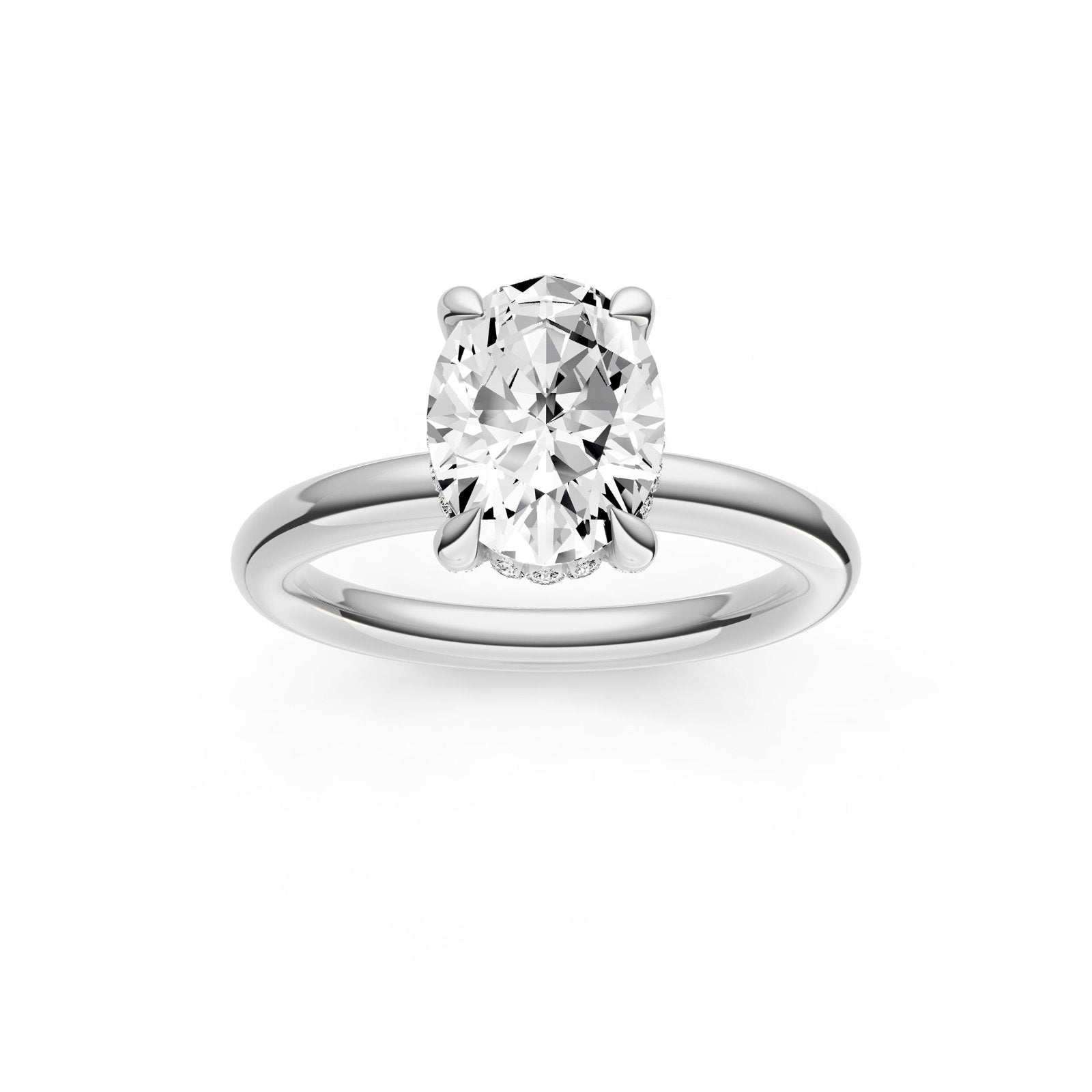 Birmingham Jewelry - Hidden Halo Diamond Crown Engagement Ring (Oval) - Birmingham Jewelry