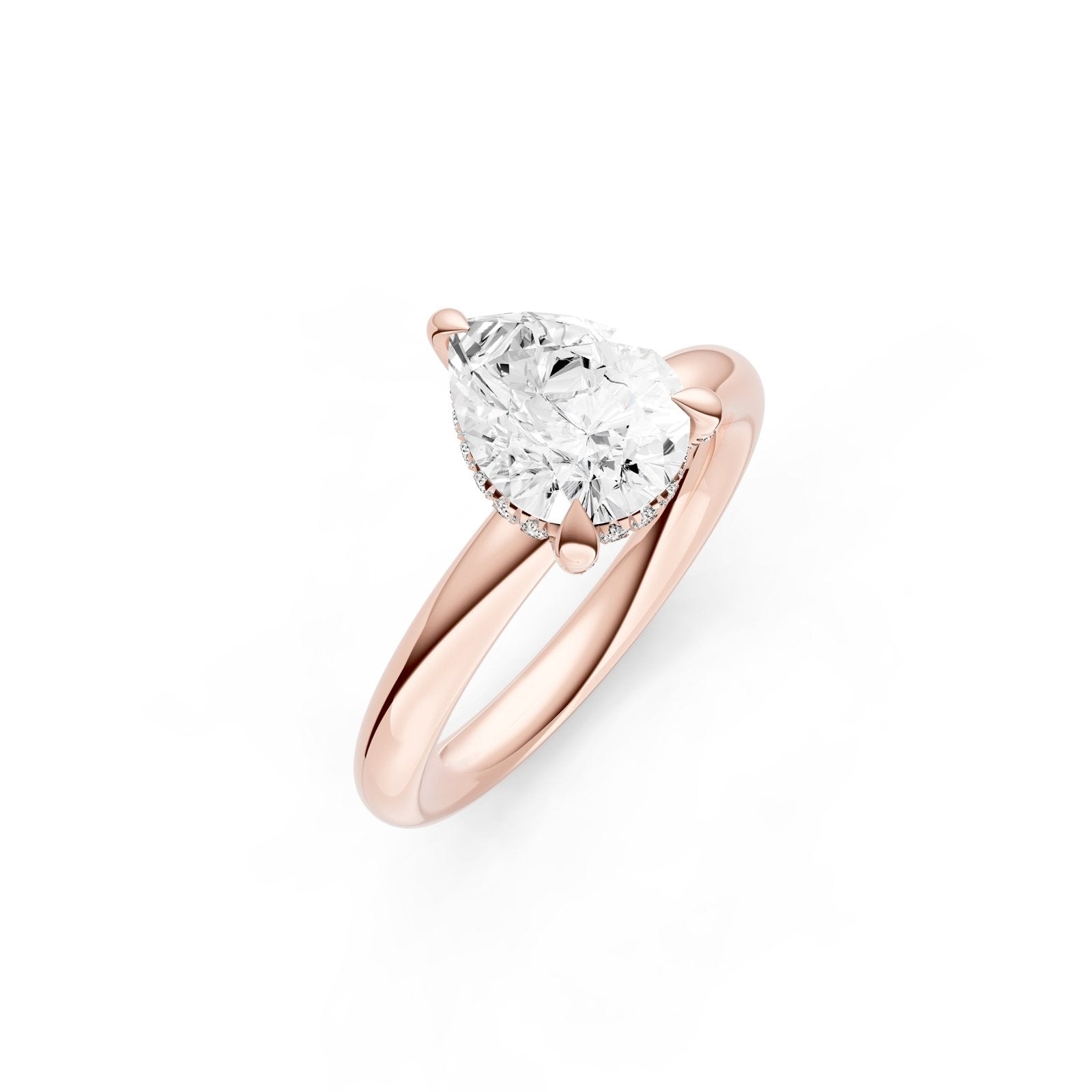 Birmingham Jewelry - Hidden Halo Diamond Crown Engagement Ring (Pear Shape) - Birmingham Jewelry