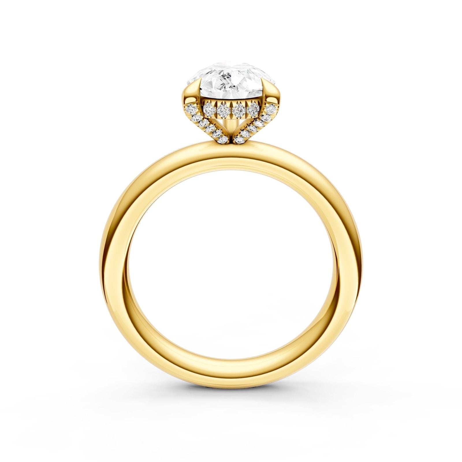 Birmingham Jewelry - Hidden Halo Diamond Crown Engagement Ring (Pear Shape) - Birmingham Jewelry