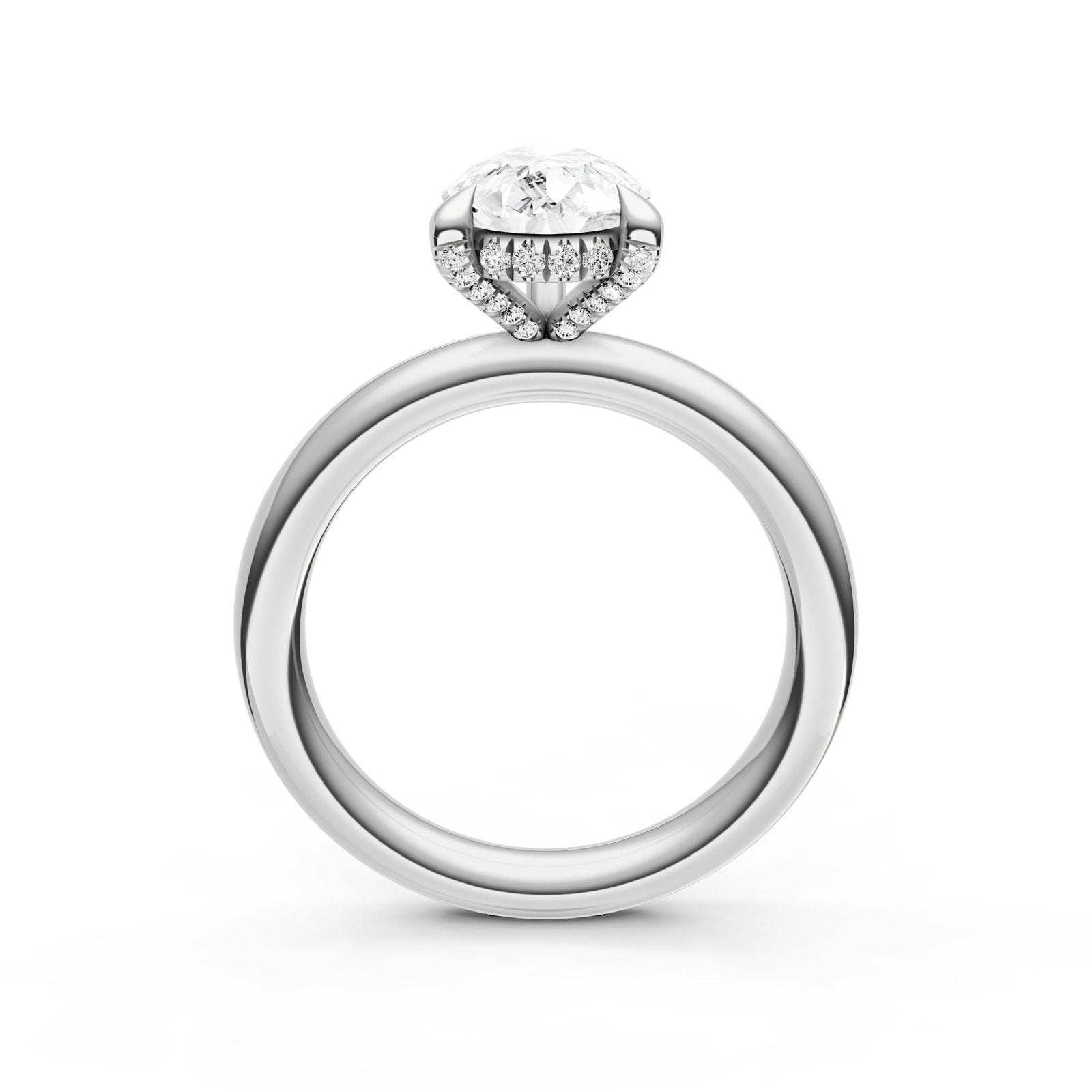 Birmingham Jewelry - Hidden Halo Diamond Crown Engagement Ring (Pear Shape) - Birmingham Jewelry