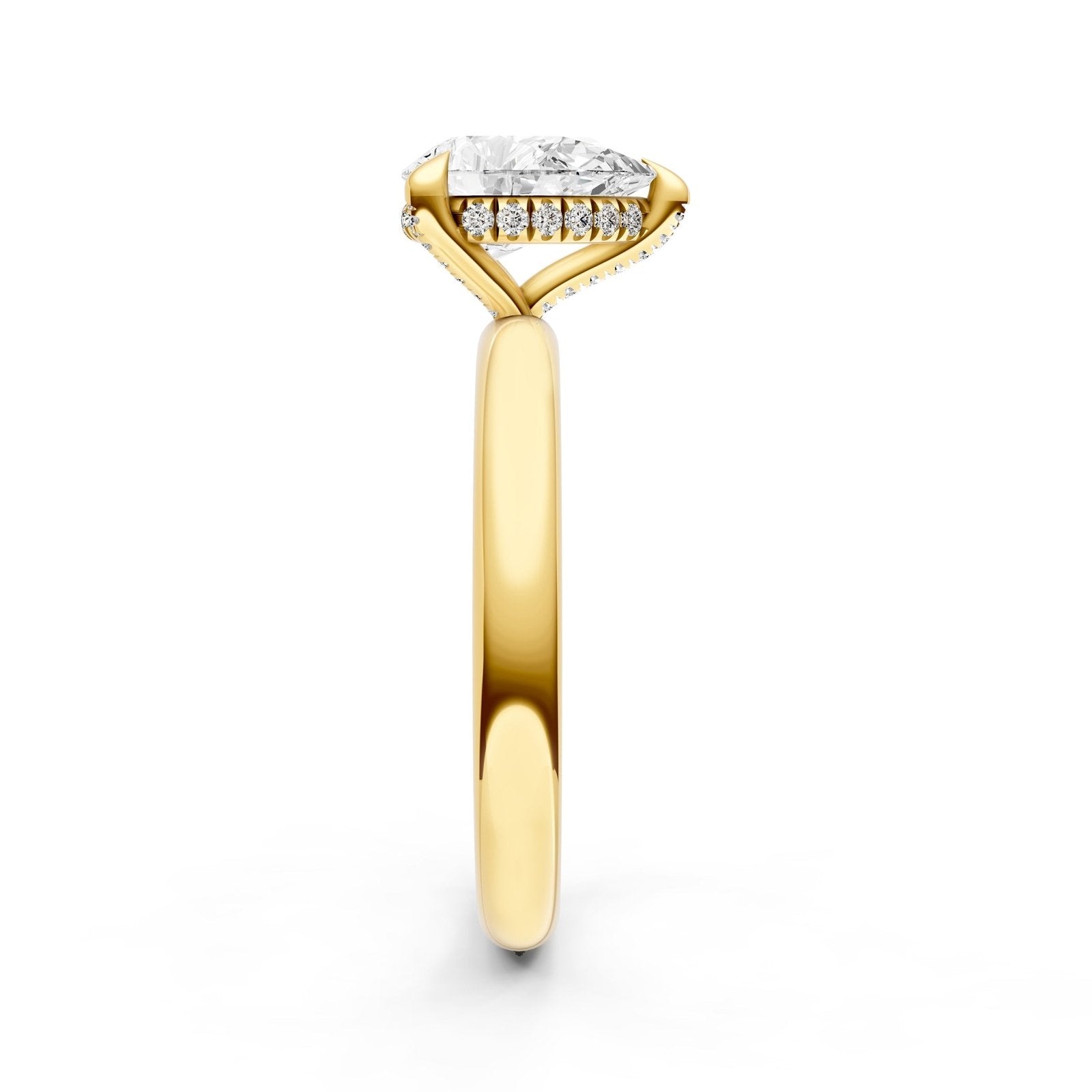 Birmingham Jewelry - Hidden Halo Diamond Crown Engagement Ring (Pear Shape) - Birmingham Jewelry