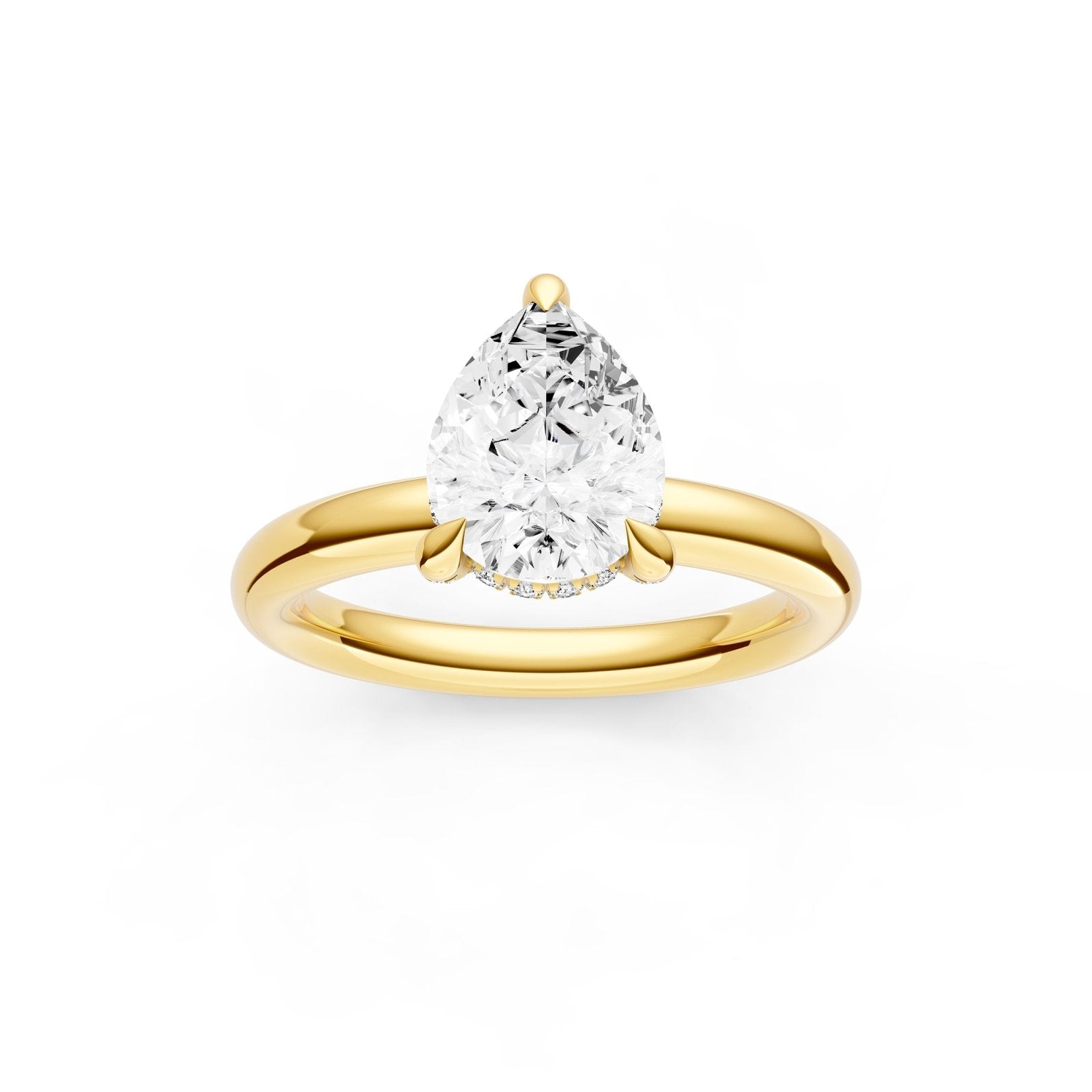 Birmingham Jewelry - Hidden Halo Diamond Crown Engagement Ring (Pear Shape) - Birmingham Jewelry