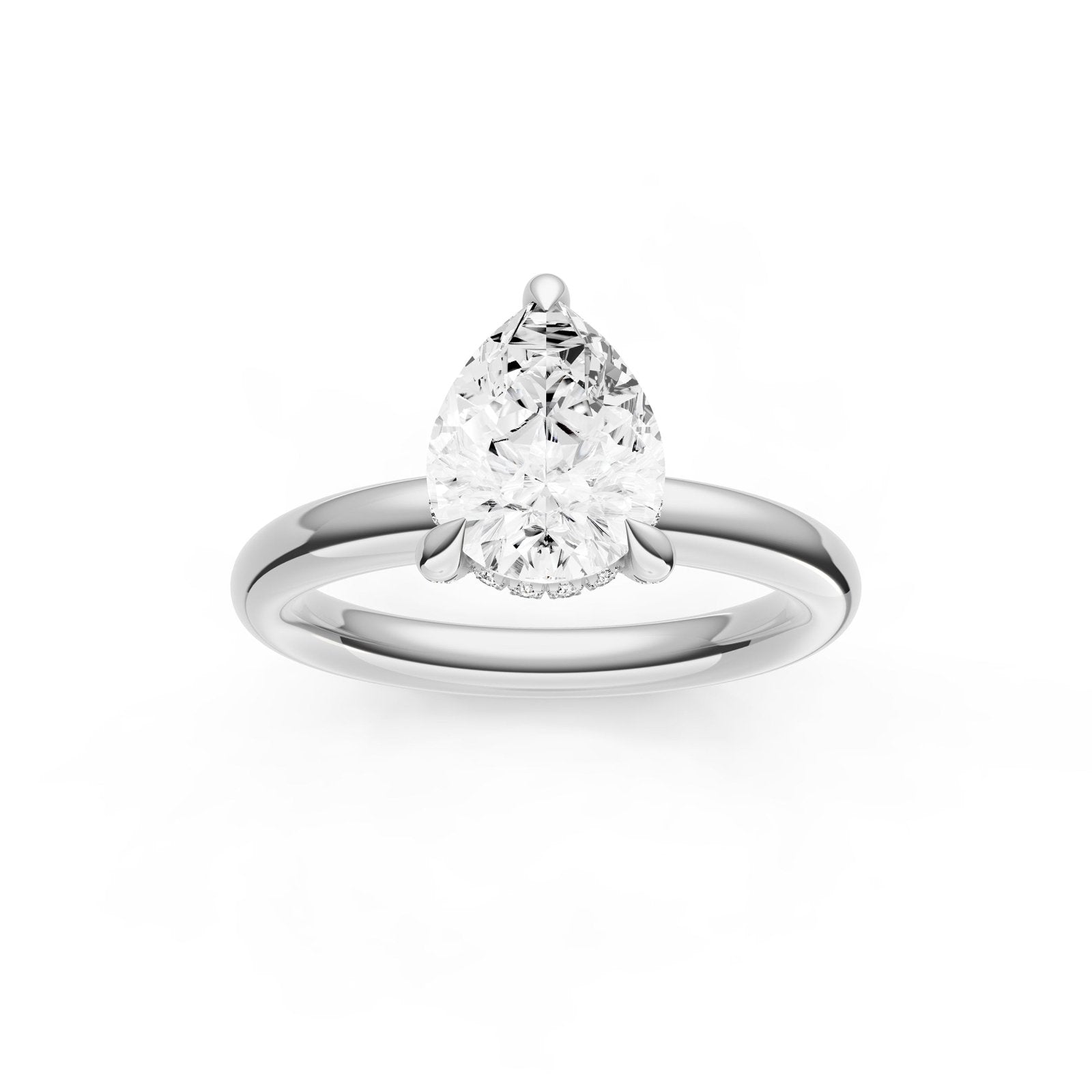 Birmingham Jewelry - Hidden Halo Diamond Crown Engagement Ring (Pear Shape) - Birmingham Jewelry