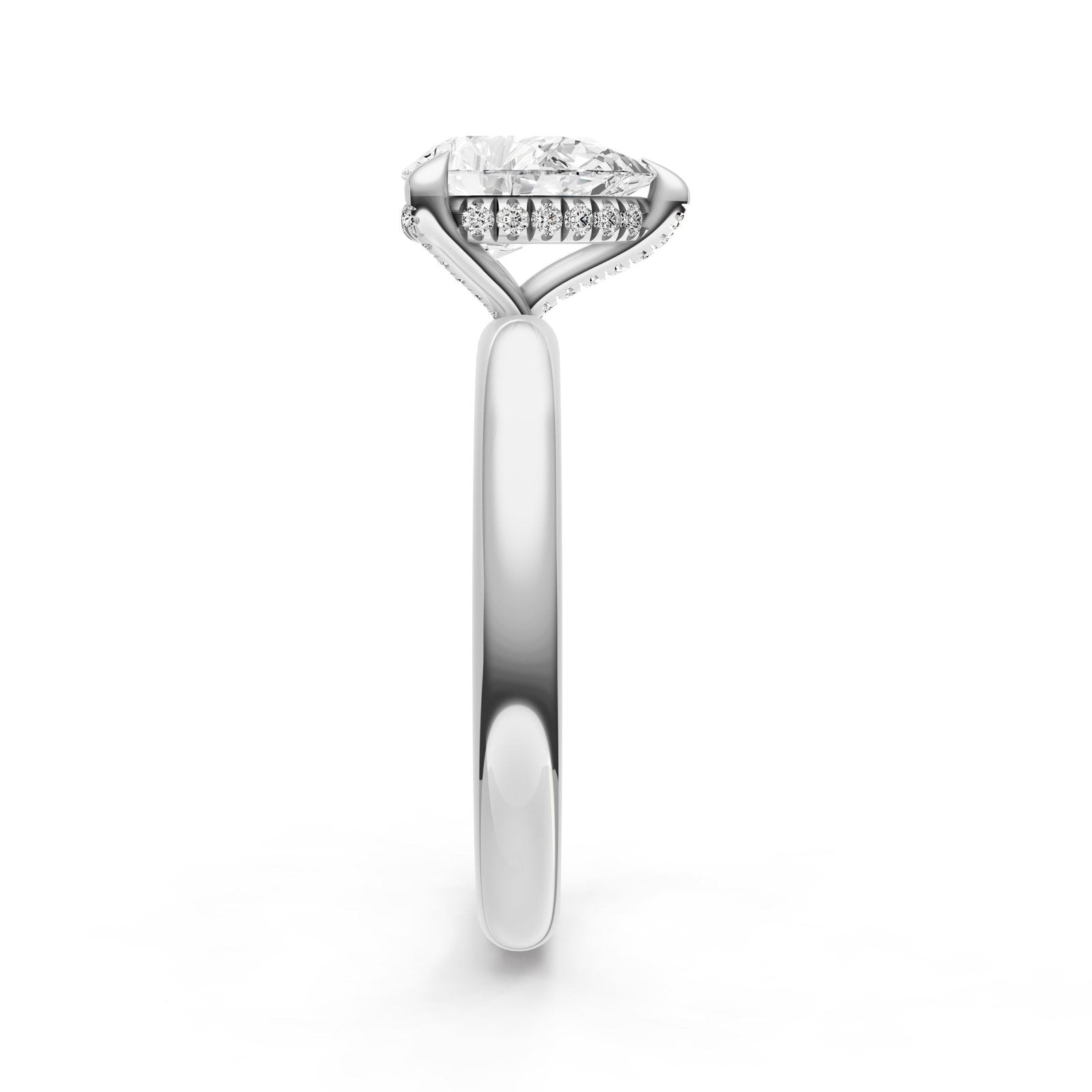 Birmingham Jewelry - Hidden Halo Diamond Crown Engagement Ring (Pear Shape) - Birmingham Jewelry