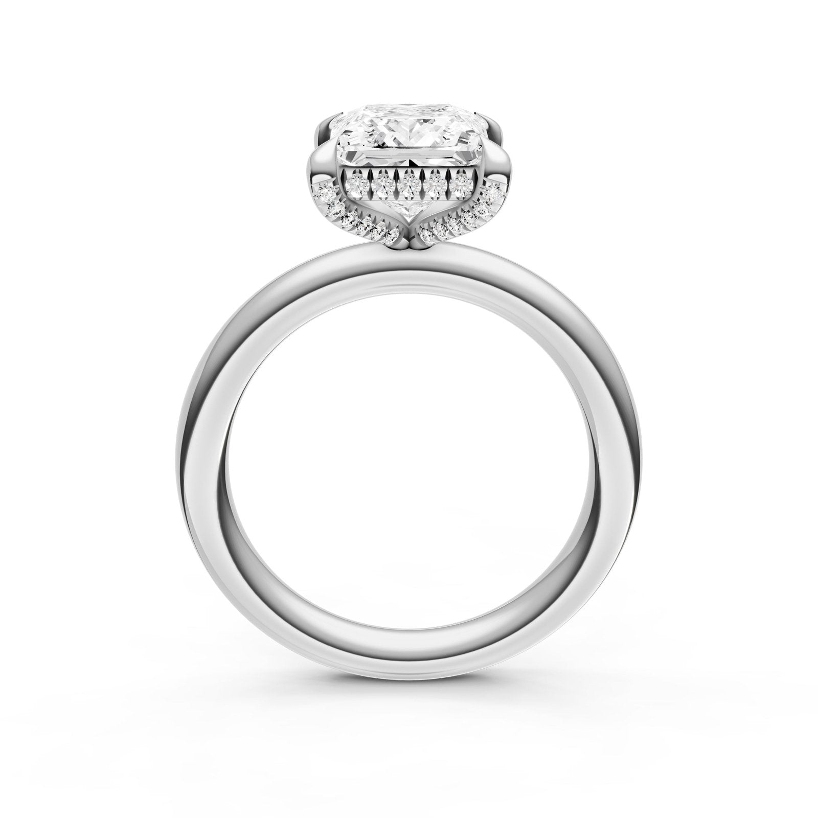 Birmingham Jewelry - Hidden Halo Diamond Crown Engagement Ring (Princess Cut) - Birmingham Jewelry