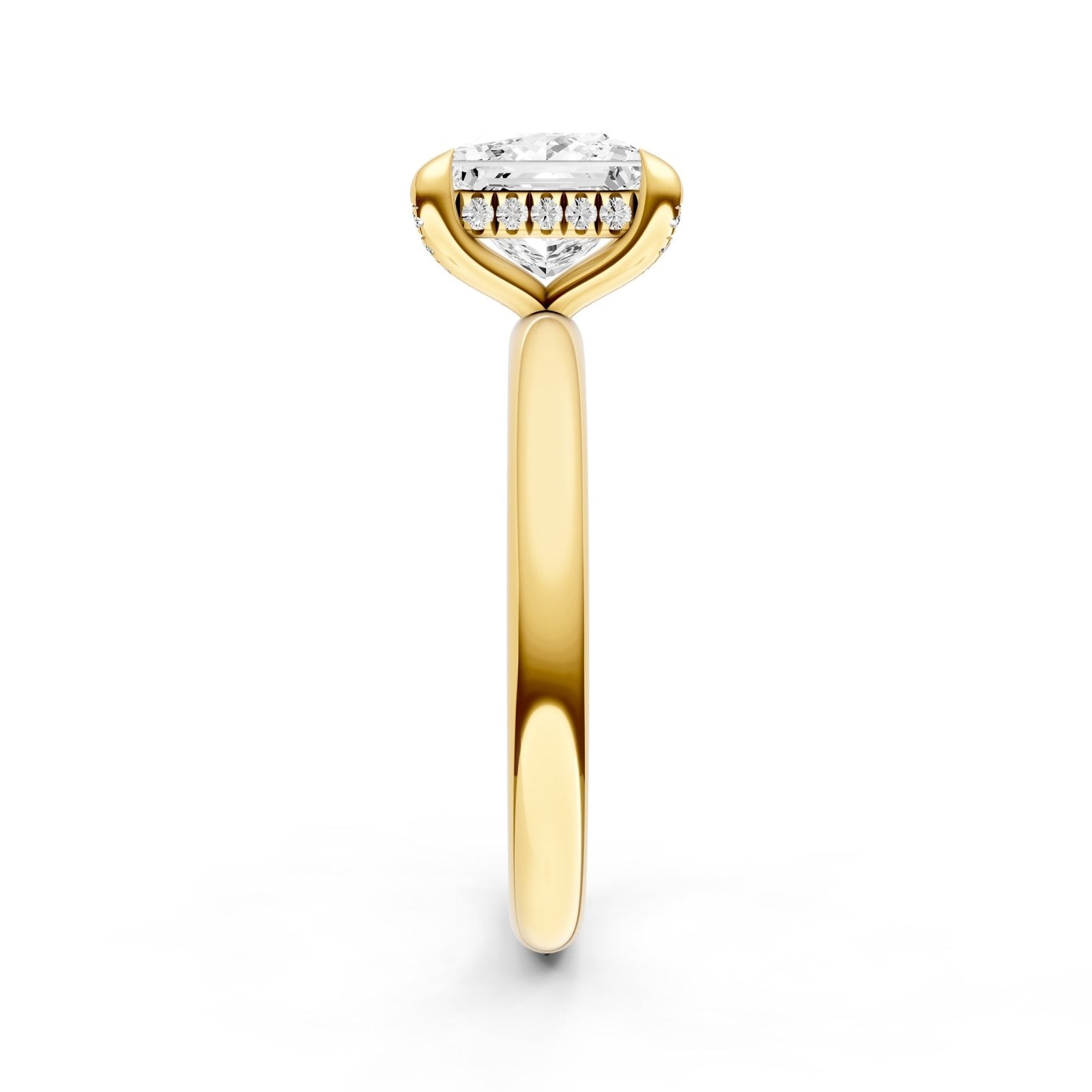 Birmingham Jewelry - Hidden Halo Diamond Crown Engagement Ring (Princess Cut) - Birmingham Jewelry
