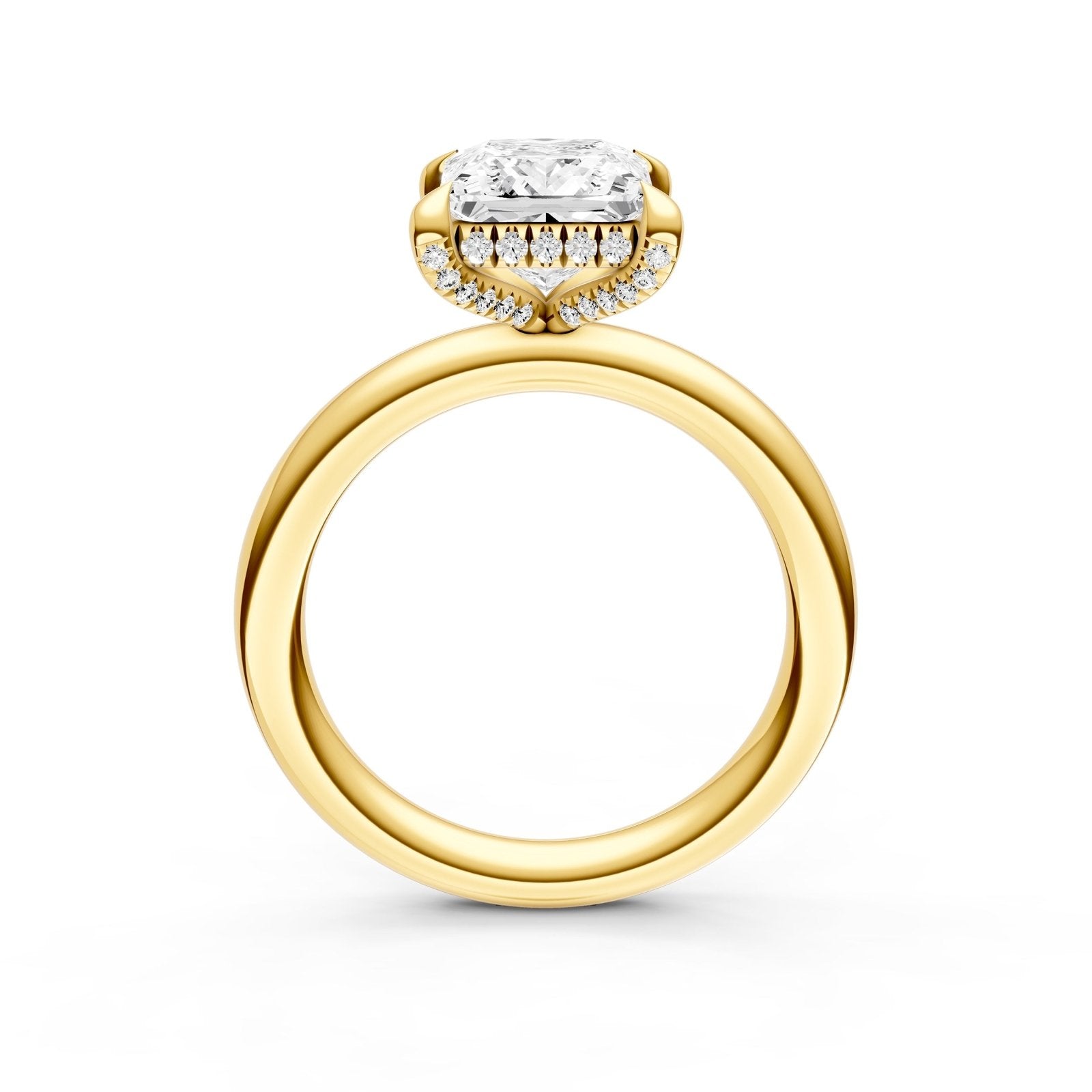 Birmingham Jewelry - Hidden Halo Diamond Crown Engagement Ring (Princess Cut) - Birmingham Jewelry