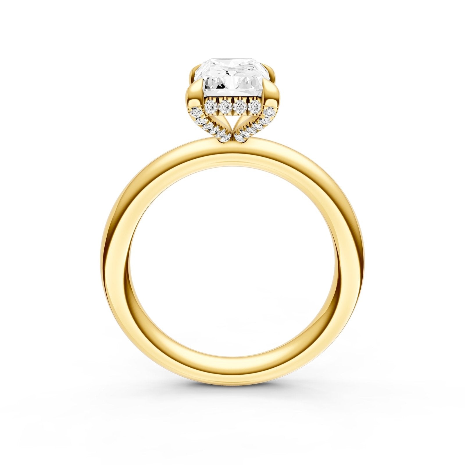 Birmingham Jewelry - Hidden Halo Diamond Crown Engagement Ring (Radiant) - Birmingham Jewelry