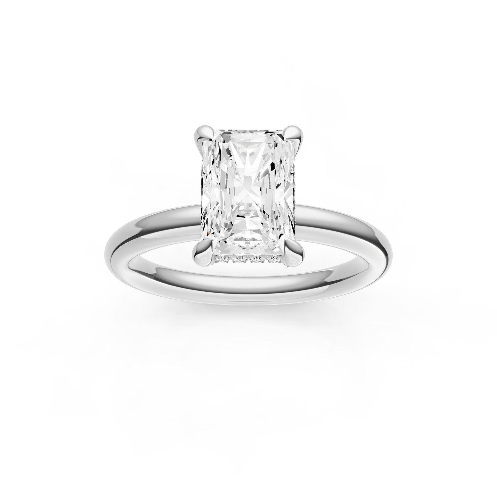 Birmingham Jewelry - Hidden Halo Diamond Crown Engagement Ring (Radiant) - Birmingham Jewelry