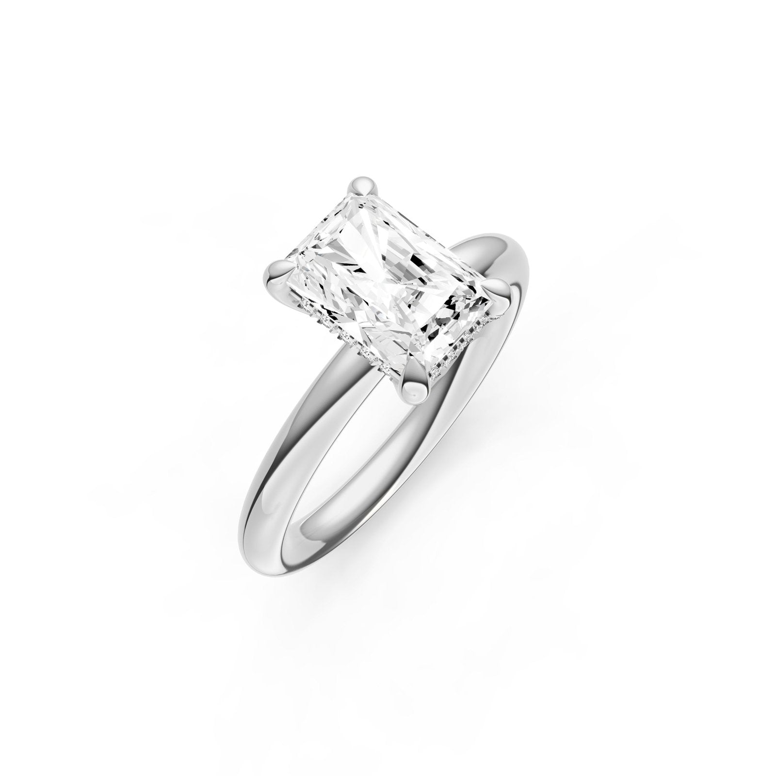 Birmingham Jewelry - Hidden Halo Diamond Crown Engagement Ring (Radiant) - Birmingham Jewelry