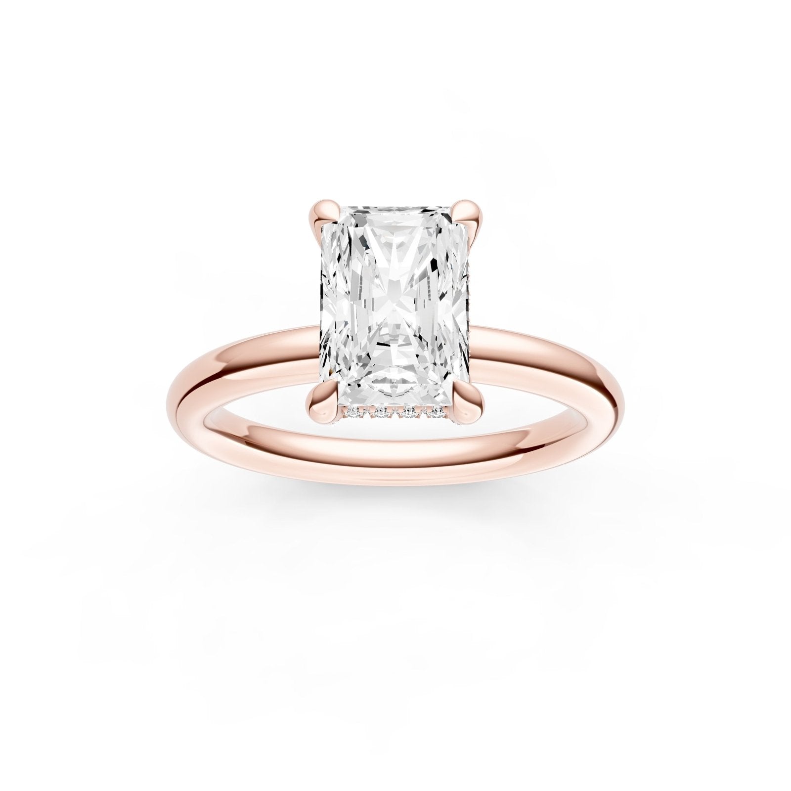 Birmingham Jewelry - Hidden Halo Diamond Crown Engagement Ring (Radiant) - Birmingham Jewelry