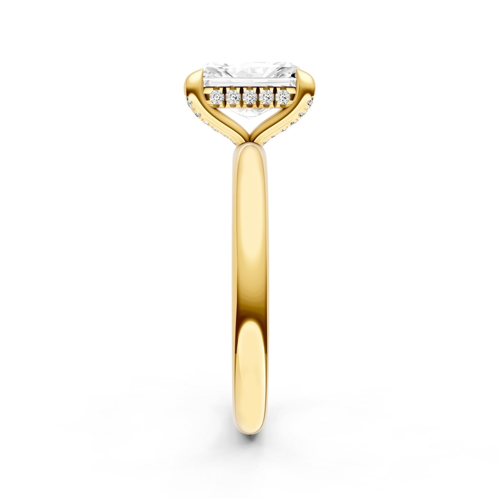Birmingham Jewelry - Hidden Halo Diamond Crown Engagement Ring (Radiant) - Birmingham Jewelry