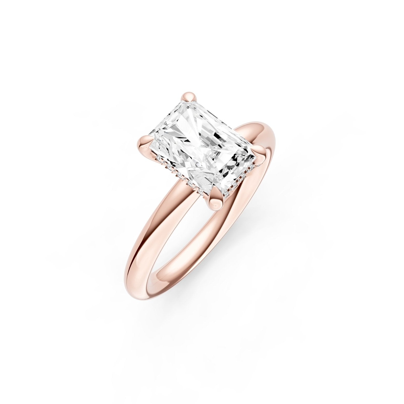 Birmingham Jewelry - Hidden Halo Diamond Crown Engagement Ring (Radiant) - Birmingham Jewelry