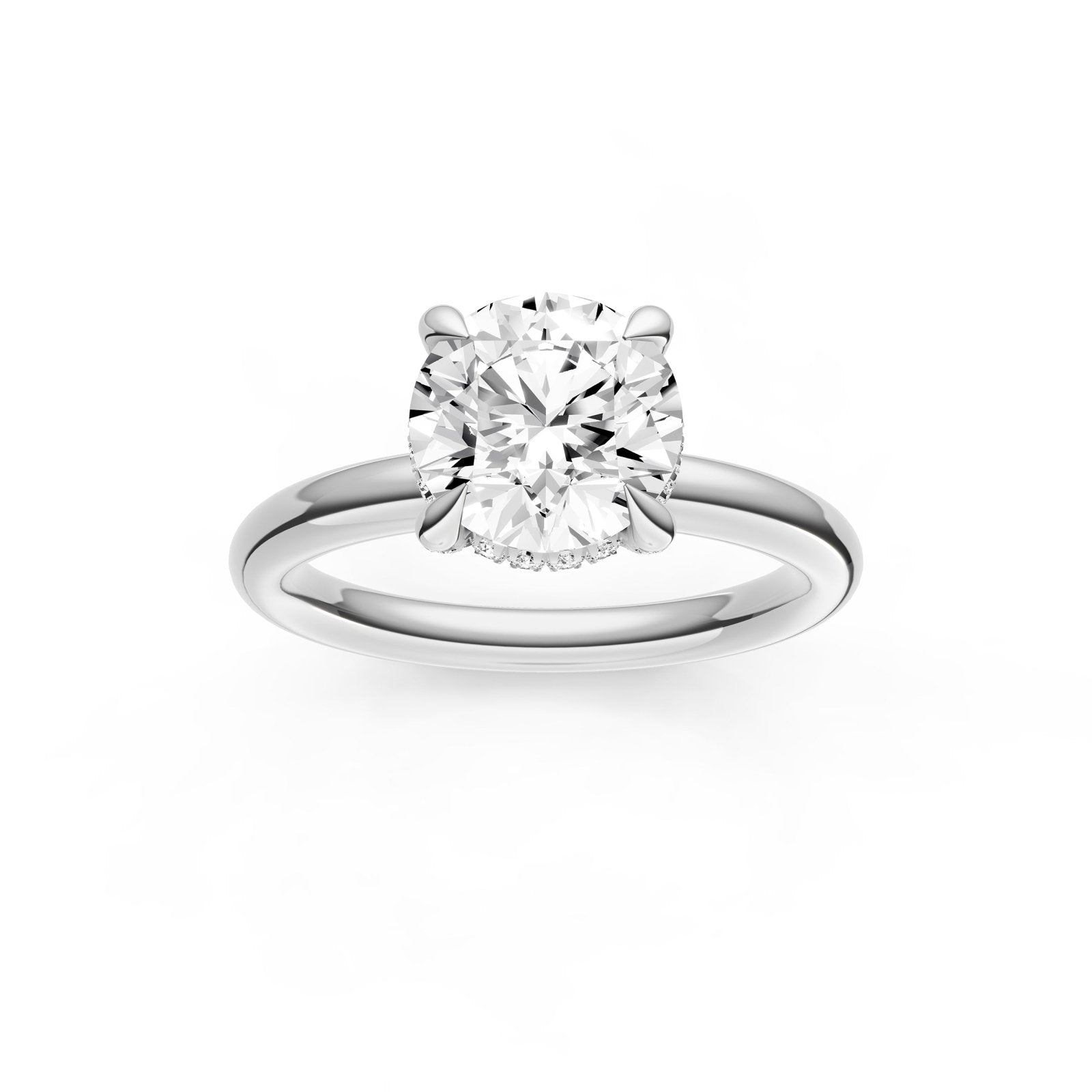 Birmingham Jewelry - Hidden Halo Diamond Crown Engagement Ring (Round) - Birmingham Jewelry