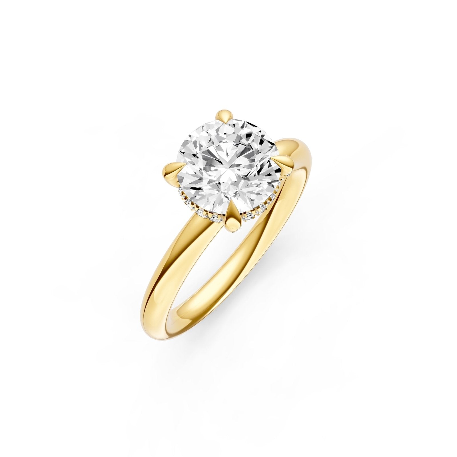 Birmingham Jewelry - Hidden Halo Diamond Crown Engagement Ring (Round) - Birmingham Jewelry