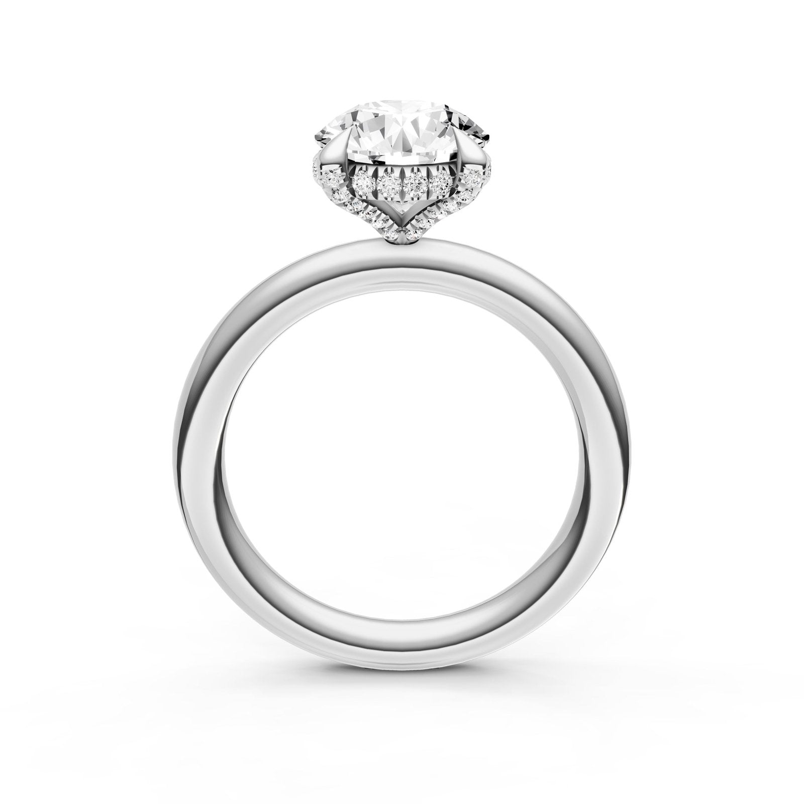 Birmingham Jewelry - Hidden Halo Diamond Crown Engagement Ring (Round) - Birmingham Jewelry