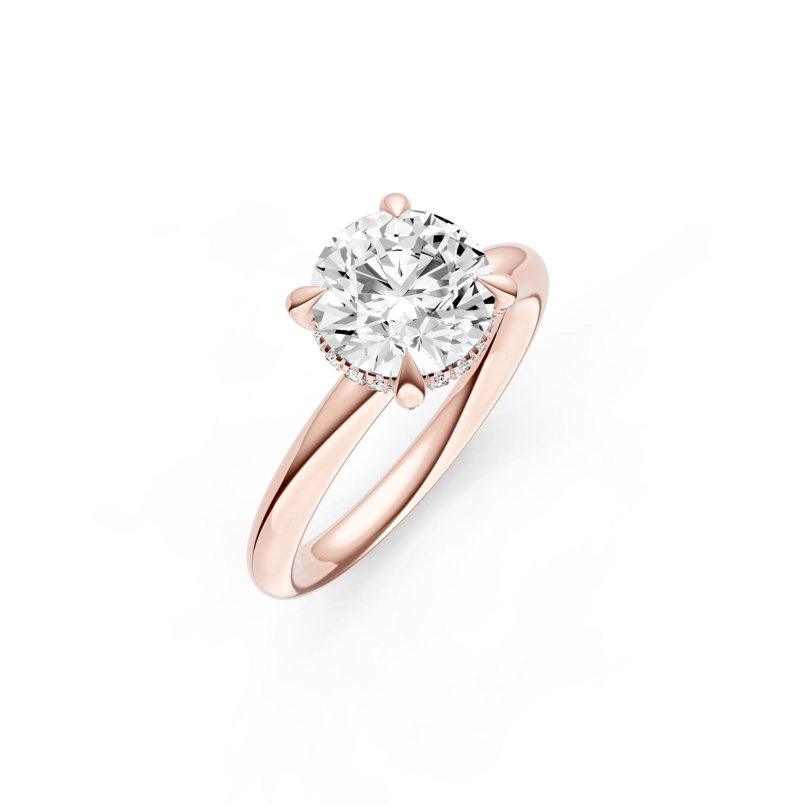 Birmingham Jewelry - Hidden Halo Diamond Crown Engagement Ring (Round) - Birmingham Jewelry