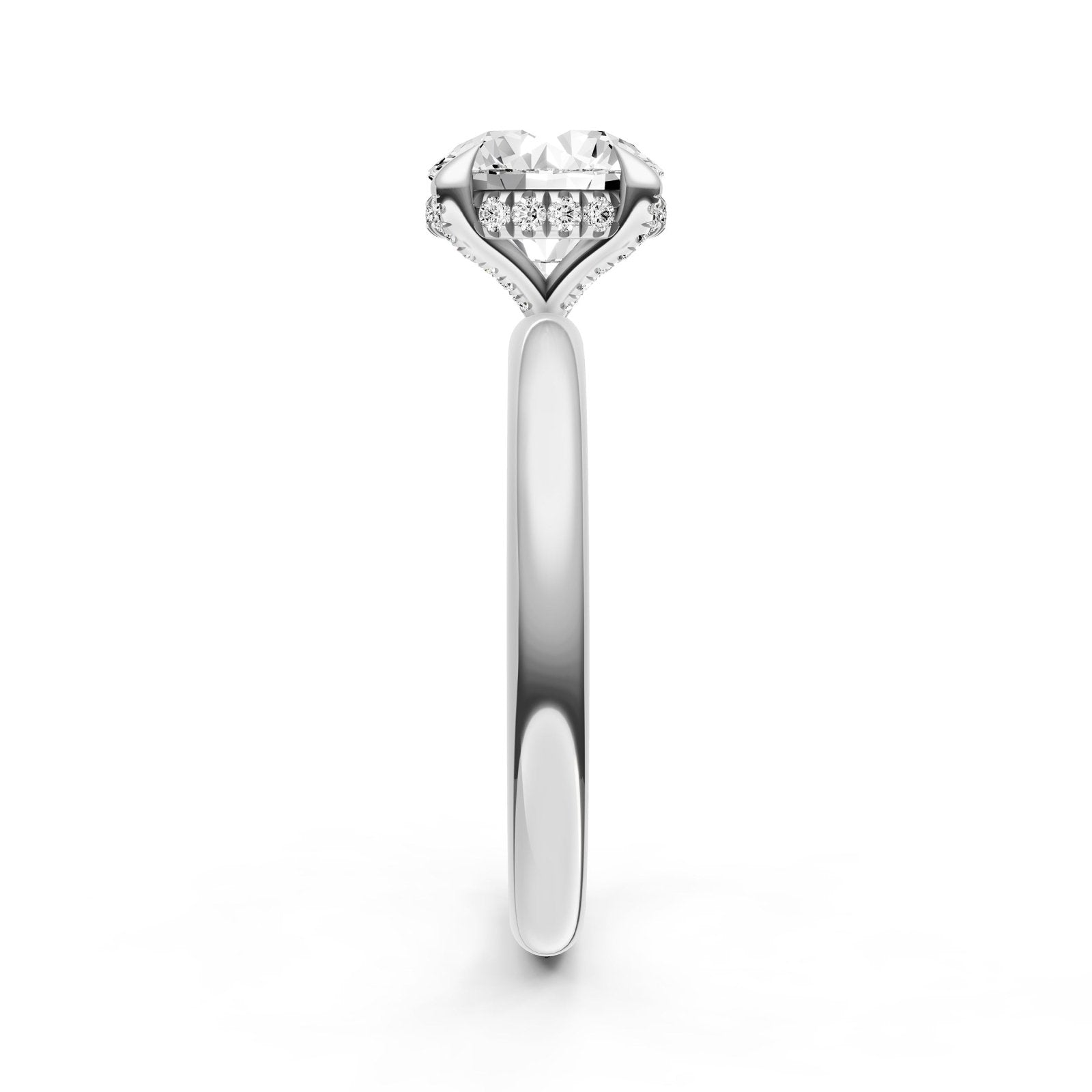 Birmingham Jewelry - Hidden Halo Diamond Crown Engagement Ring (Round) - Birmingham Jewelry