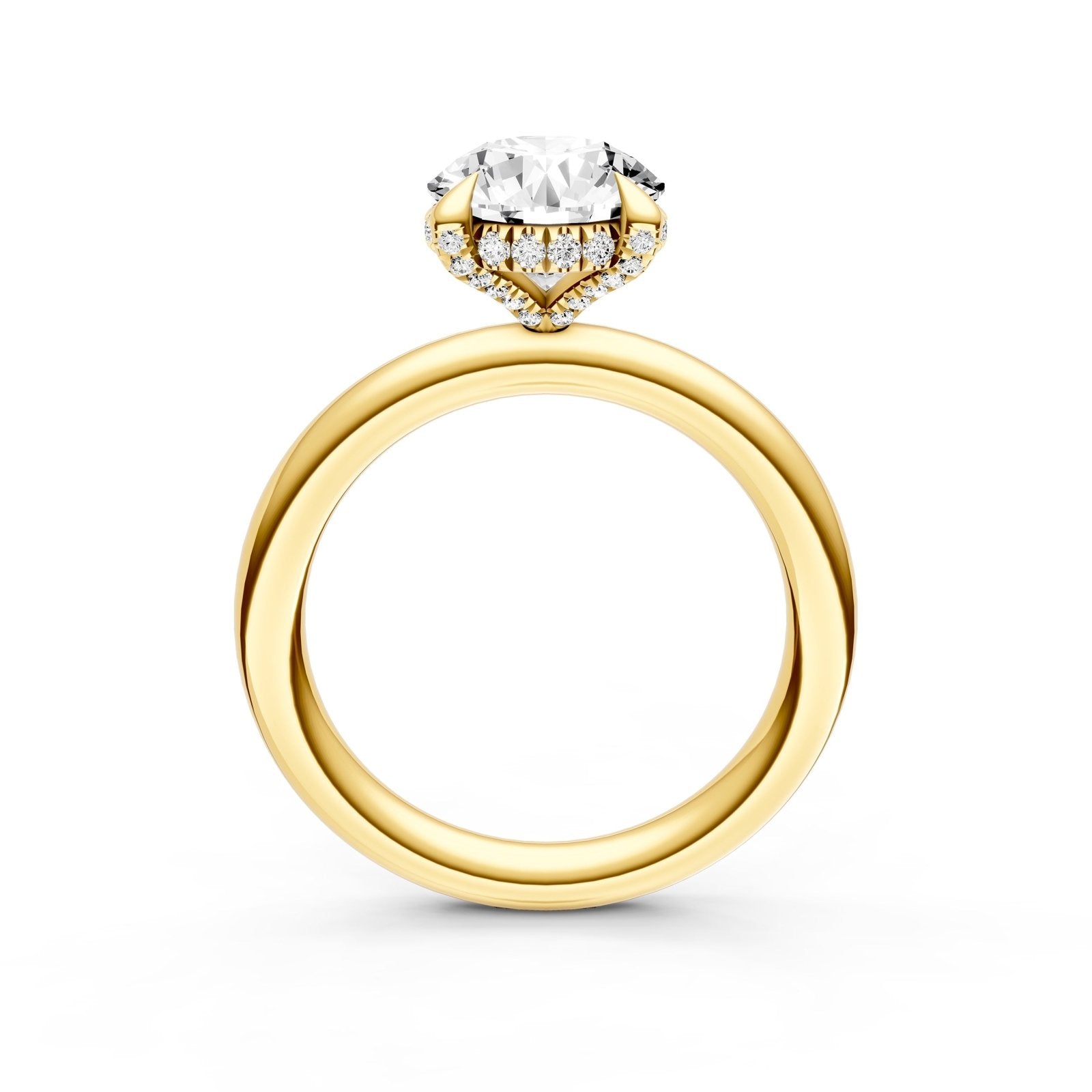 Birmingham Jewelry - Hidden Halo Diamond Crown Engagement Ring (Round) - Birmingham Jewelry
