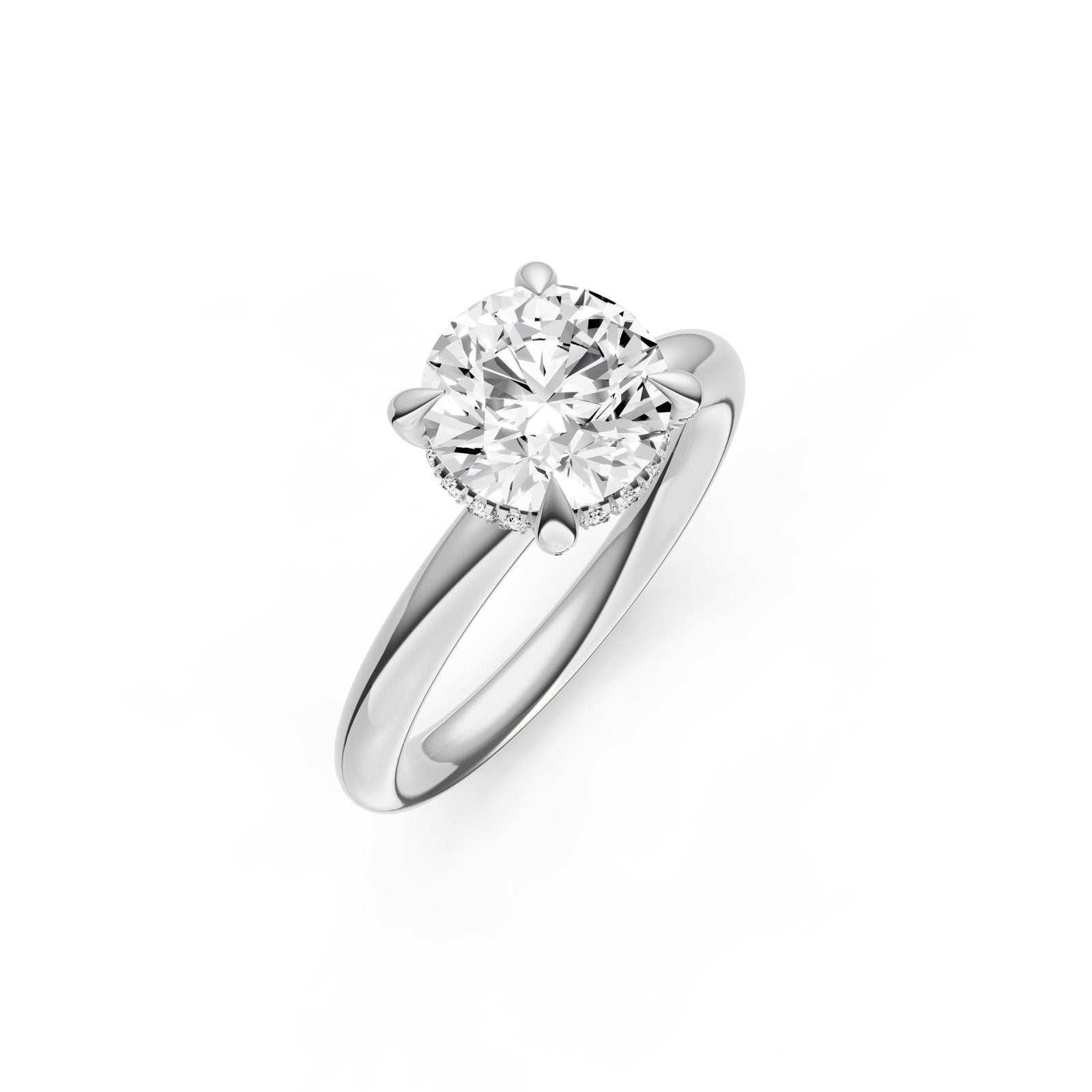 Birmingham Jewelry - Hidden Halo Diamond Crown Engagement Ring (Round) - Birmingham Jewelry