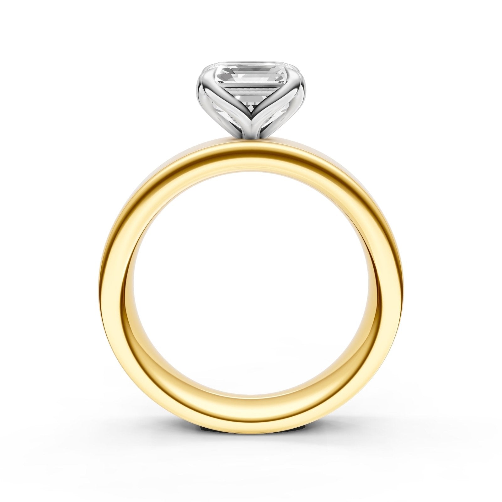 Birmingham Jewelry - Petal Wide Engagement Ring (Asscher) - Birmingham Jewelry
