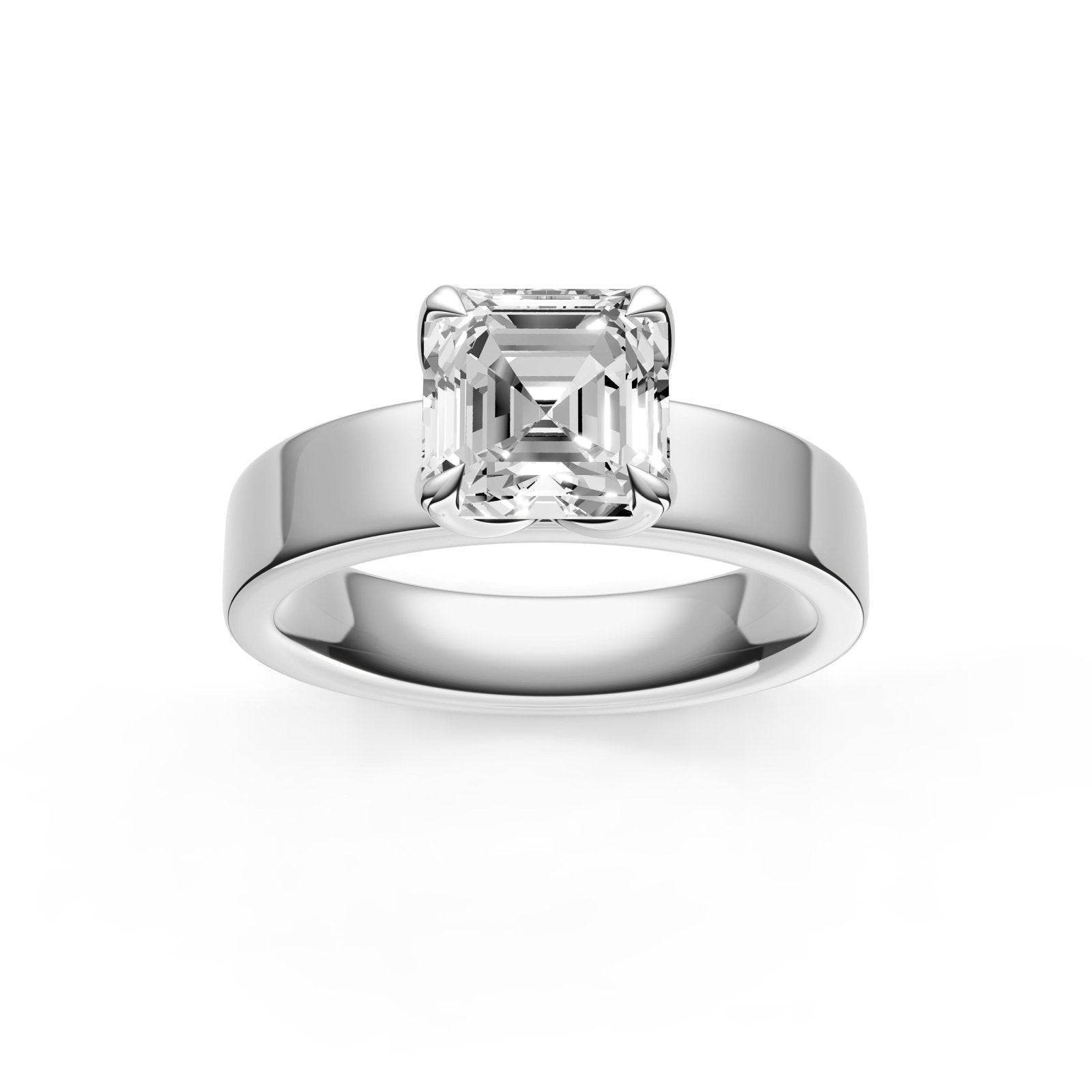 Birmingham Jewelry - Petal Wide Engagement Ring (Asscher) - Birmingham Jewelry