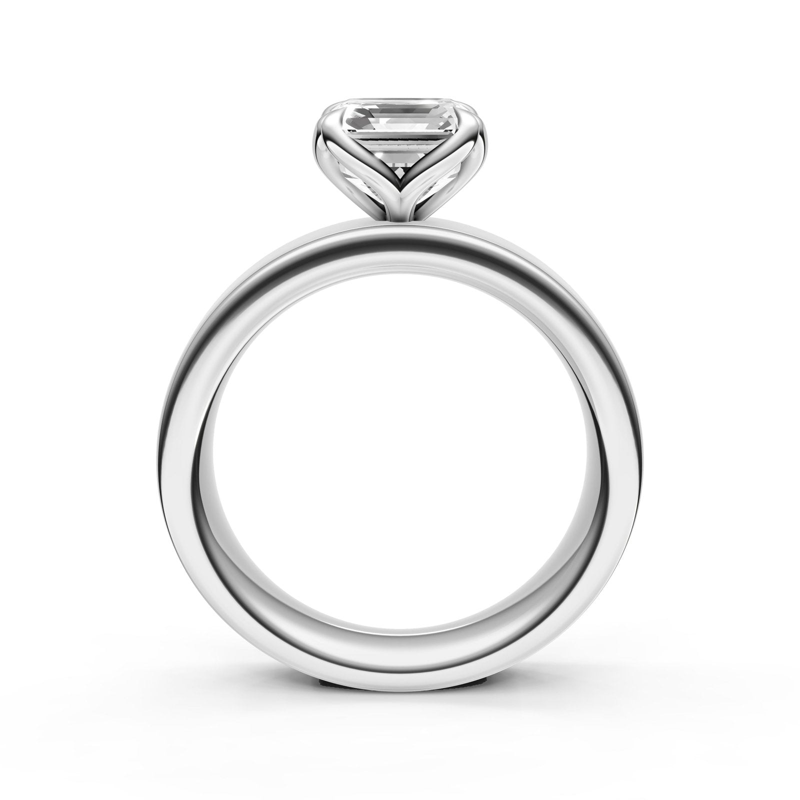 Birmingham Jewelry - Petal Wide Engagement Ring (Asscher) - Birmingham Jewelry