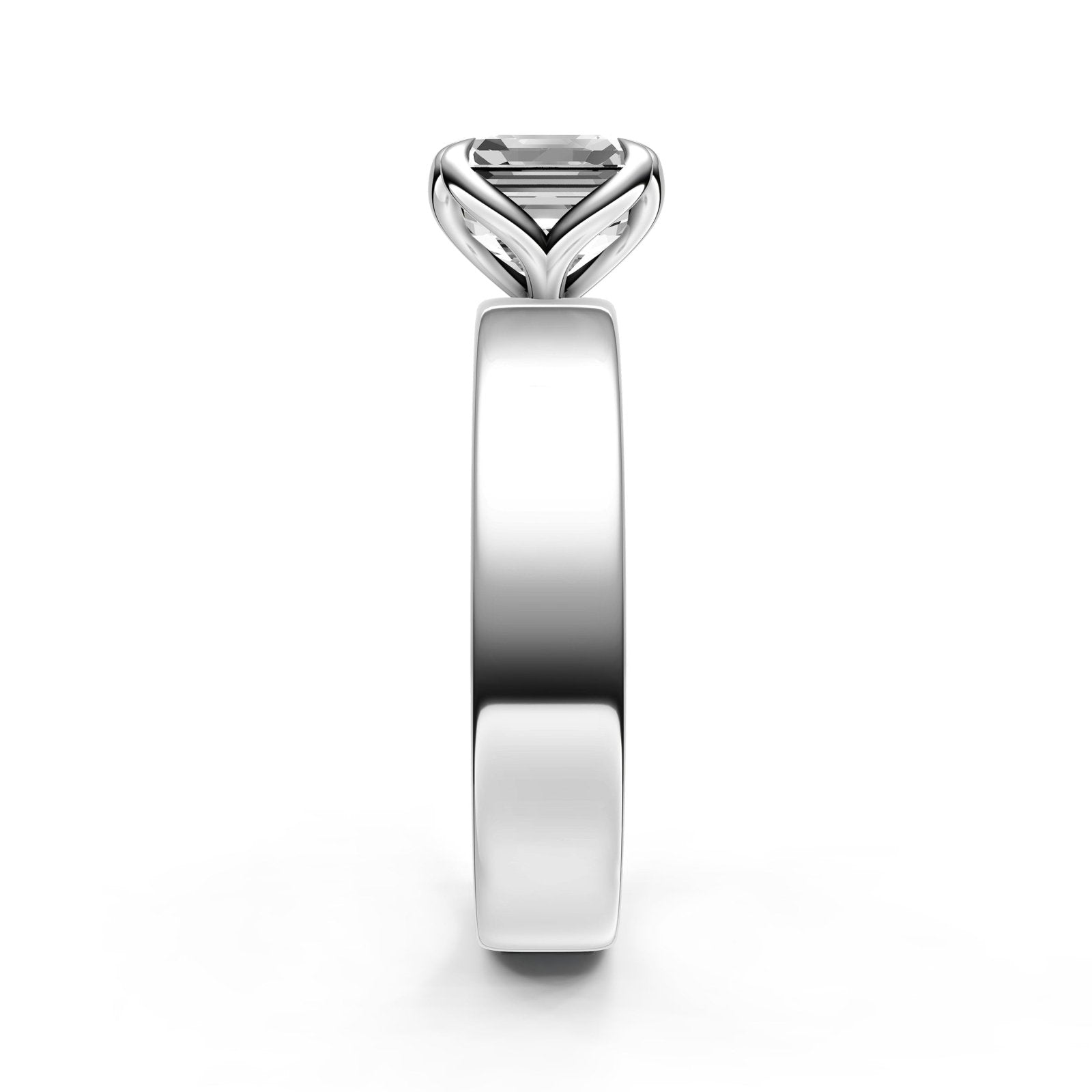 Birmingham Jewelry - Petal Wide Engagement Ring (Asscher) - Birmingham Jewelry
