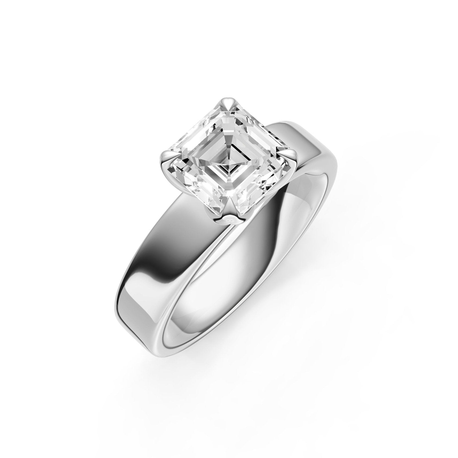 Birmingham Jewelry - Petal Wide Engagement Ring (Asscher) - Birmingham Jewelry