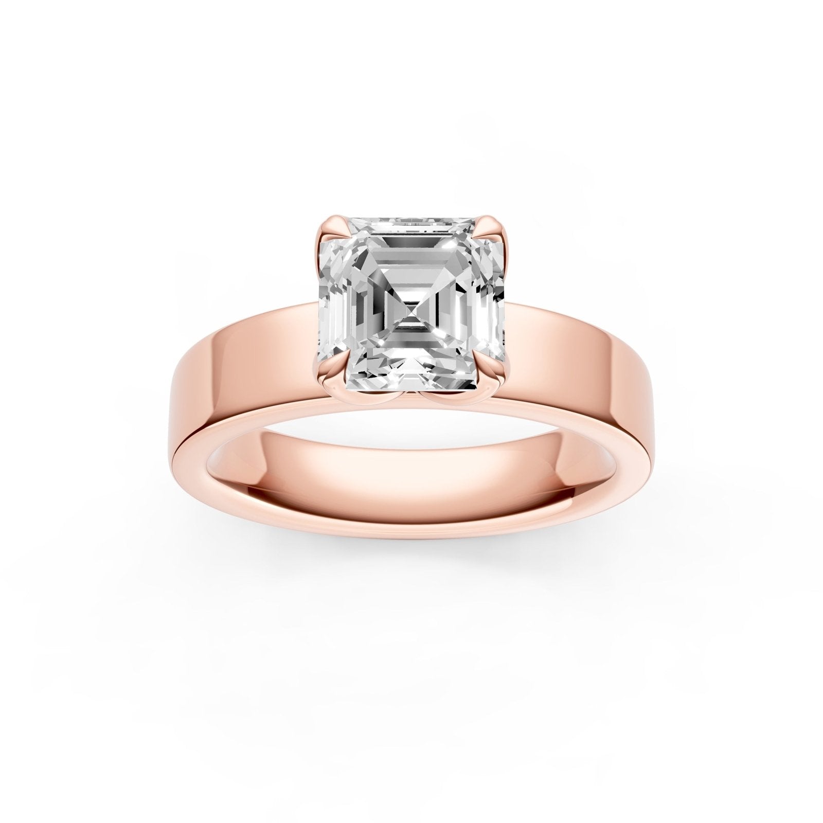 Birmingham Jewelry - Petal Wide Engagement Ring (Asscher) - Birmingham Jewelry