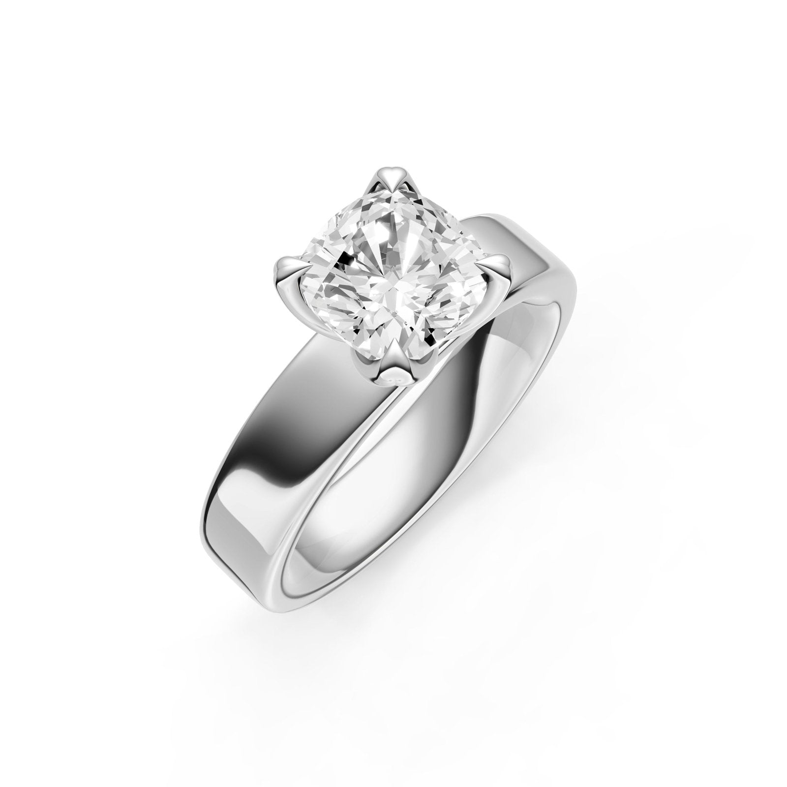 Birmingham Jewelry - Petal Wide Engagement Ring (Cushion) - Birmingham Jewelry