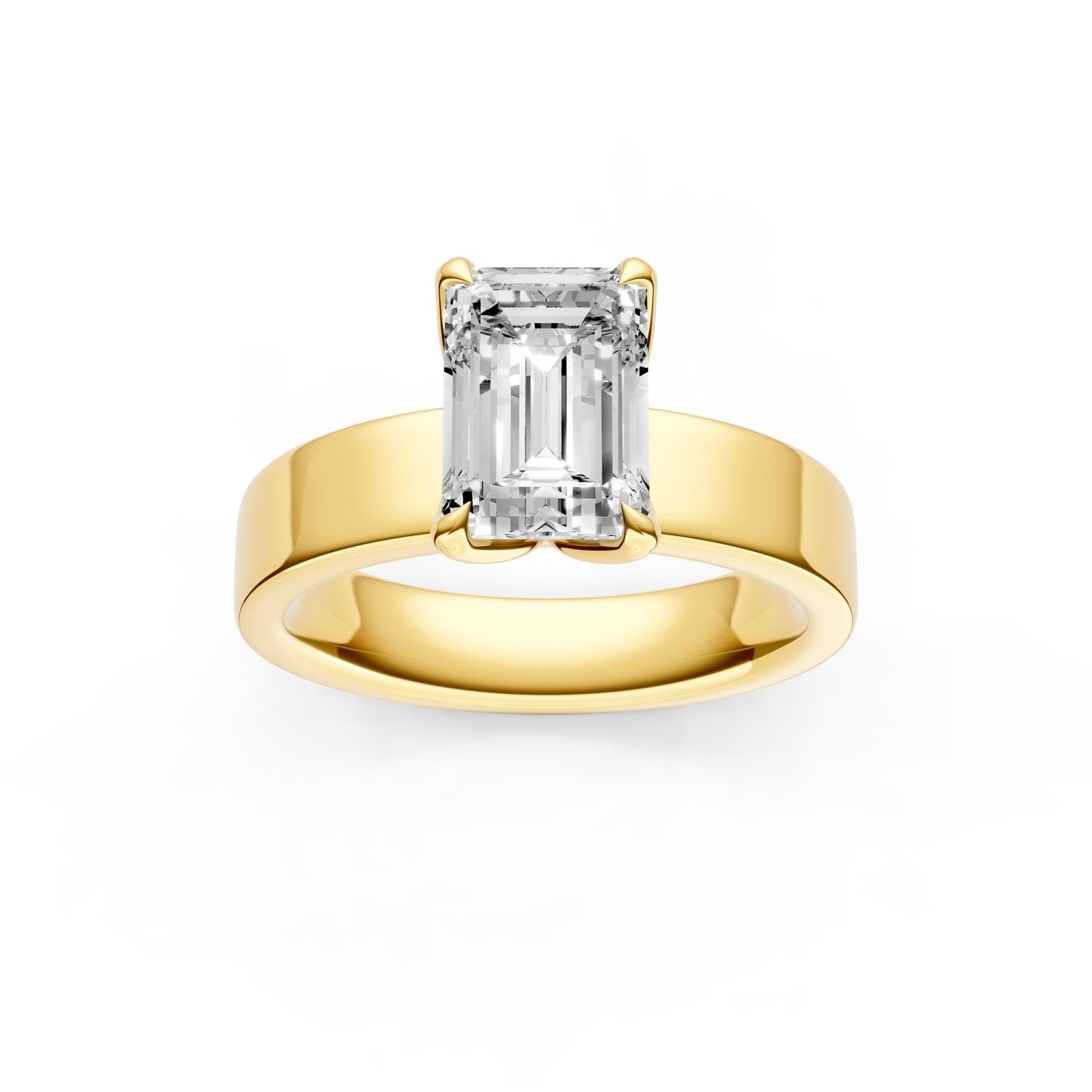 Birmingham Jewelry - Petal Wide Engagement Ring (Emerald Cut) - Birmingham Jewelry