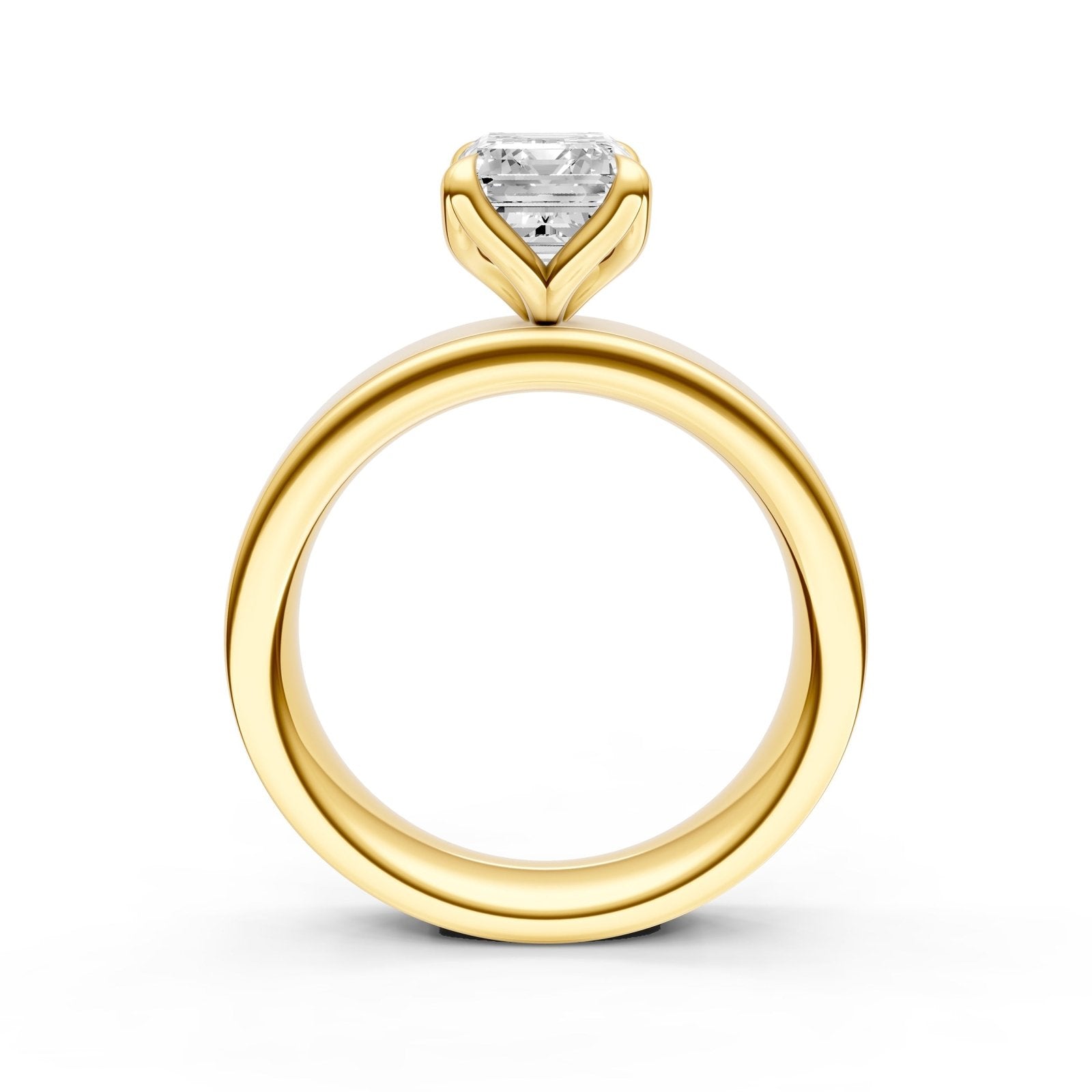 Birmingham Jewelry - Petal Wide Engagement Ring (Emerald Cut) - Birmingham Jewelry