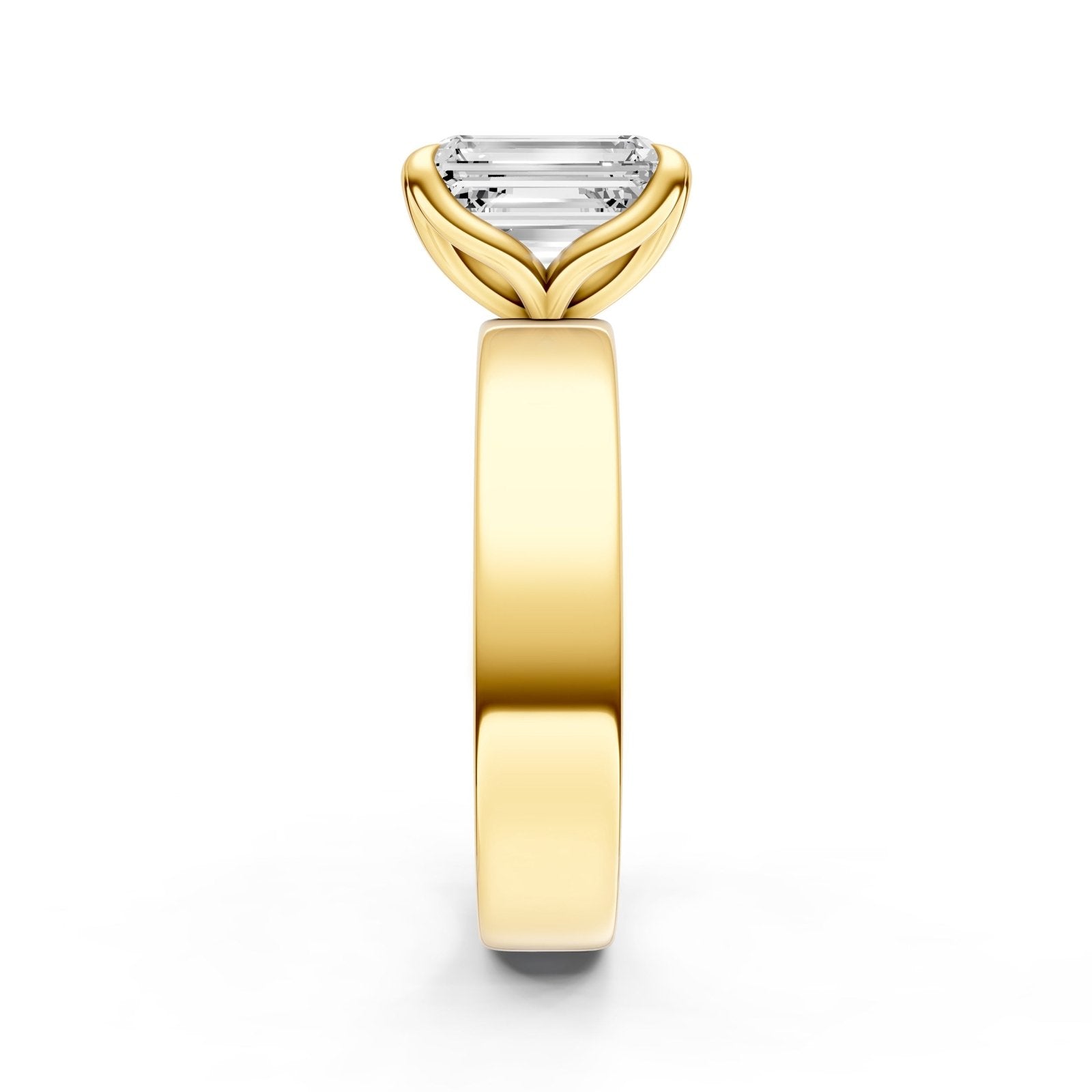 Birmingham Jewelry - Petal Wide Engagement Ring (Emerald Cut) - Birmingham Jewelry