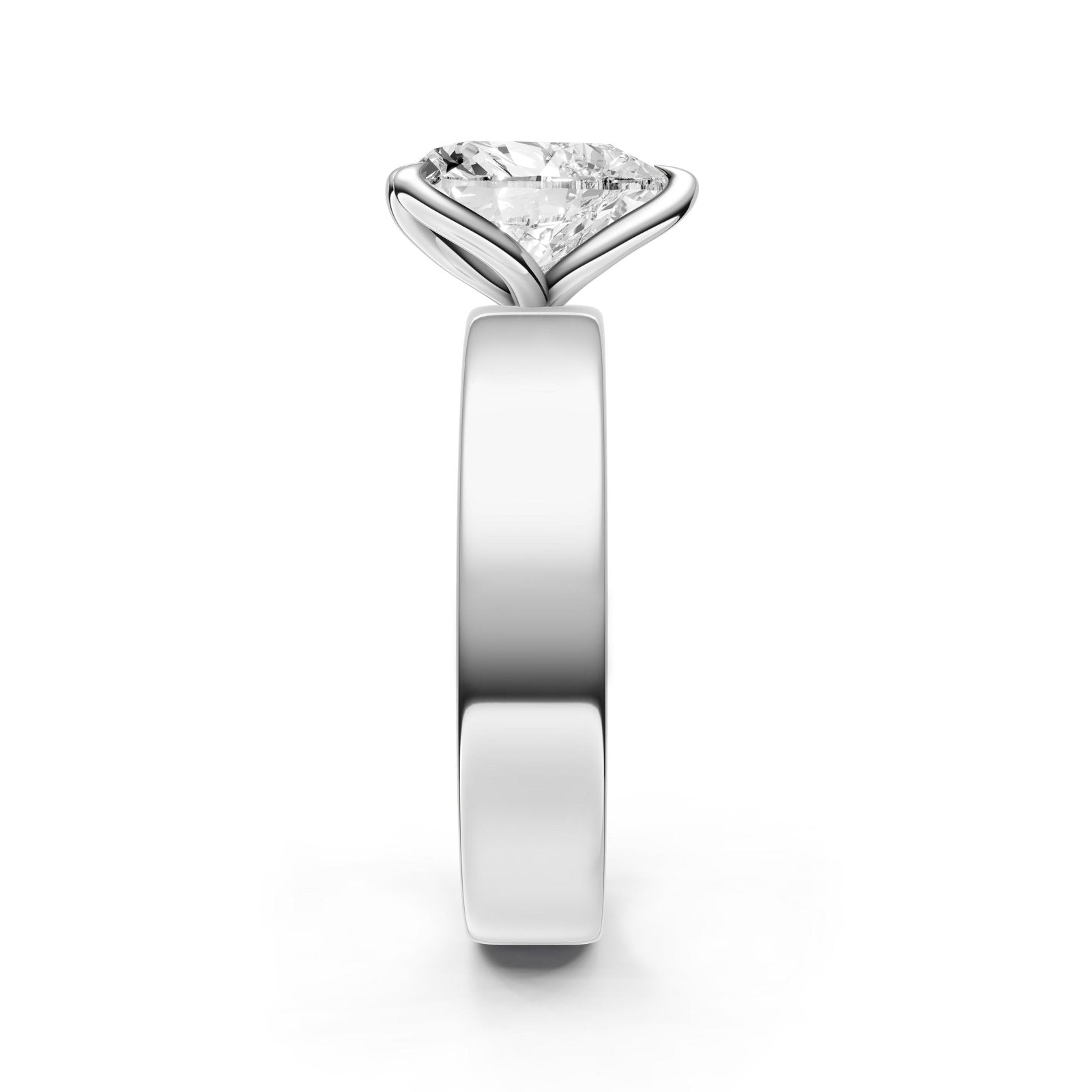 Birmingham Jewelry - Petal Wide Engagement Ring (Heart Shape) - Birmingham Jewelry