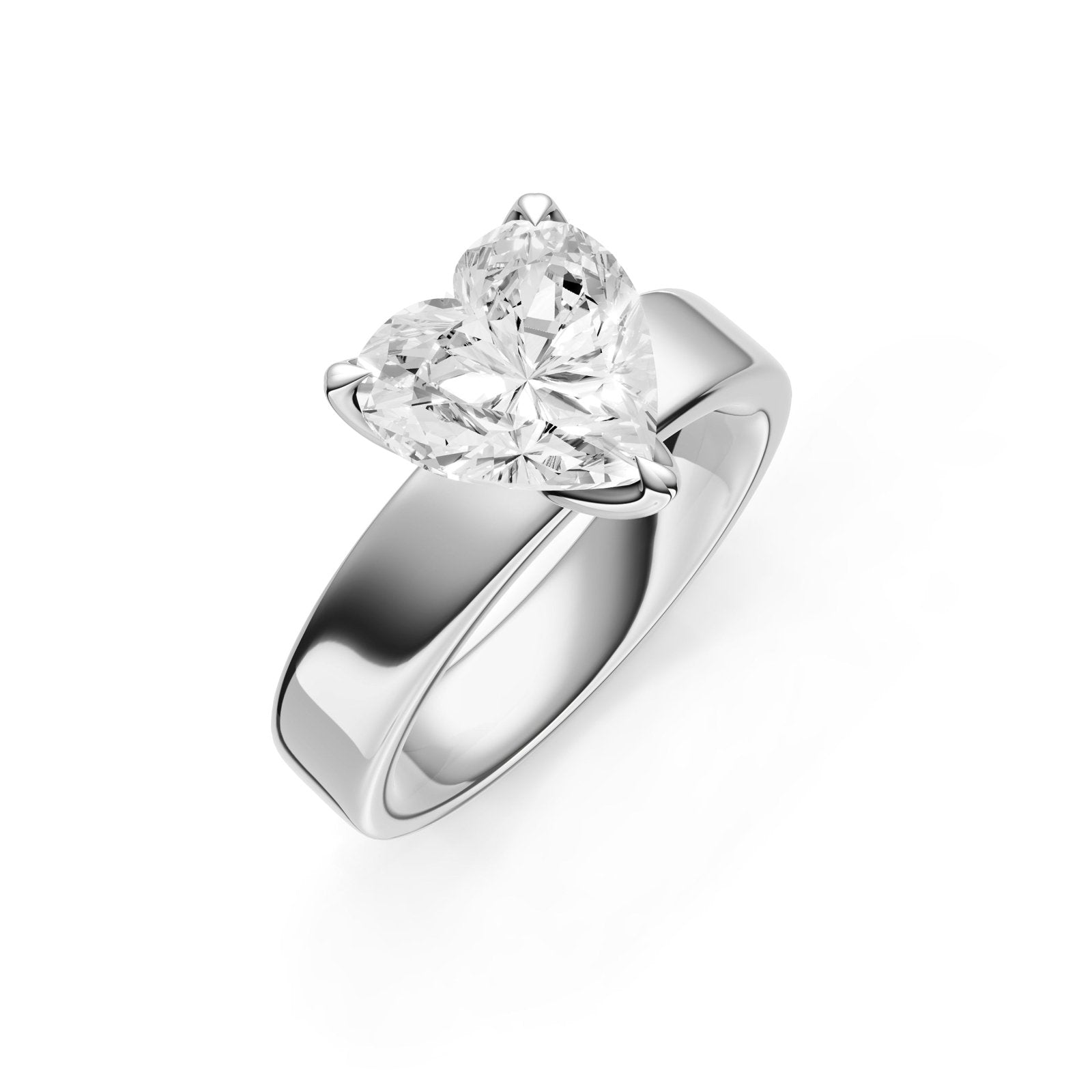 Birmingham Jewelry - Petal Wide Engagement Ring (Heart Shape) - Birmingham Jewelry